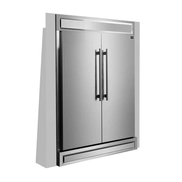 60 Inch Maderno 2-Piece Convertible Built-In Refrigerator Freezer with Decorative Grill Trim - 27.2 cu.ft Capacity - Stainless Steel - FFFFD1722 60S - Perfect for Modern Kitchens and Open-Concept Living Spaces