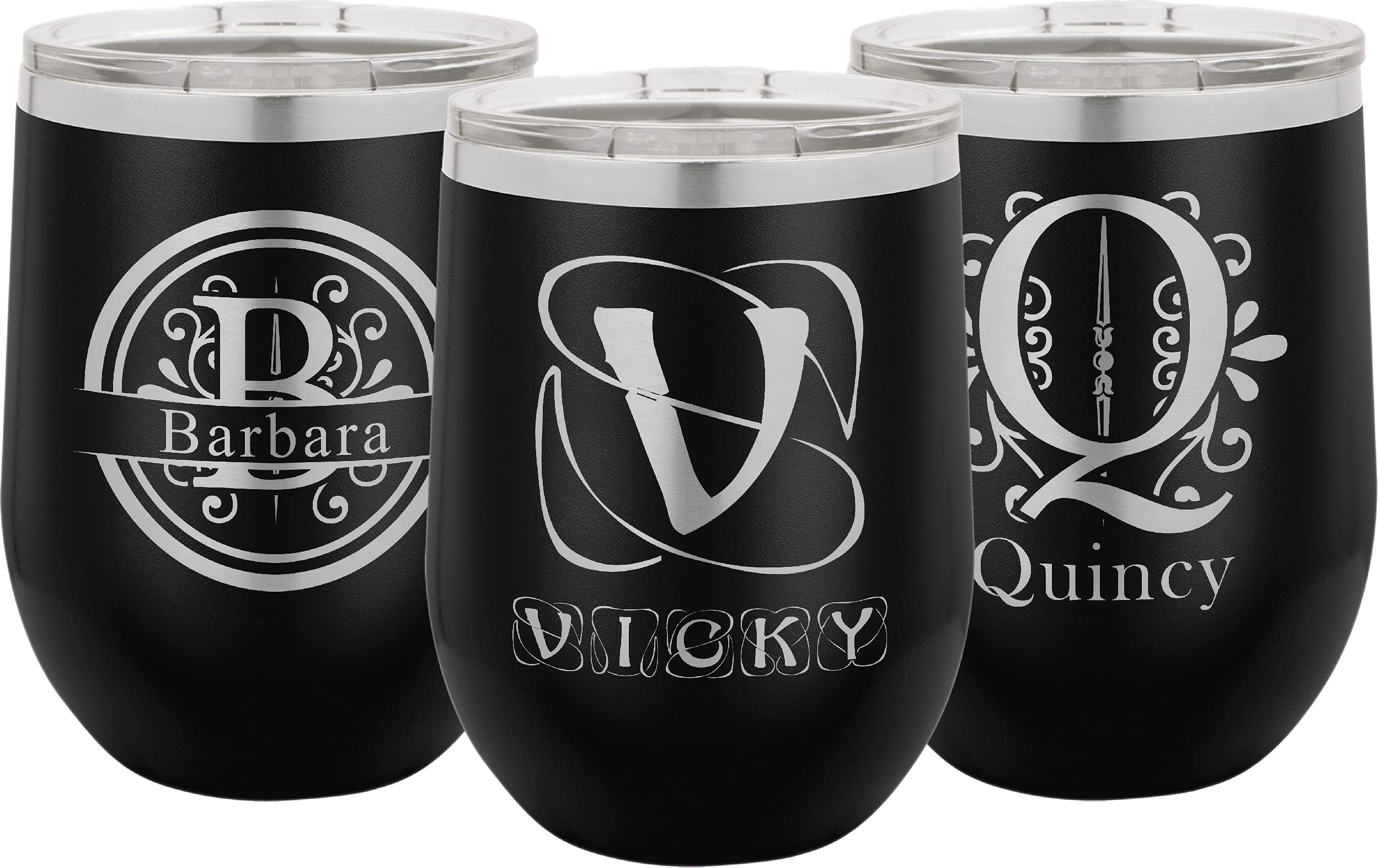 Personalized 12oz Wine Tumbler with Lid, Straw & Brush - Custom Engraved Gift for Women, Men, Mom, Dad, Sister, Brother & Best Friend | Perfect for Christmas, Birthday, Anniversary & Everyday Use | Insulated Stainless Steel Cup for Coffee, Tea & Cold Drinks