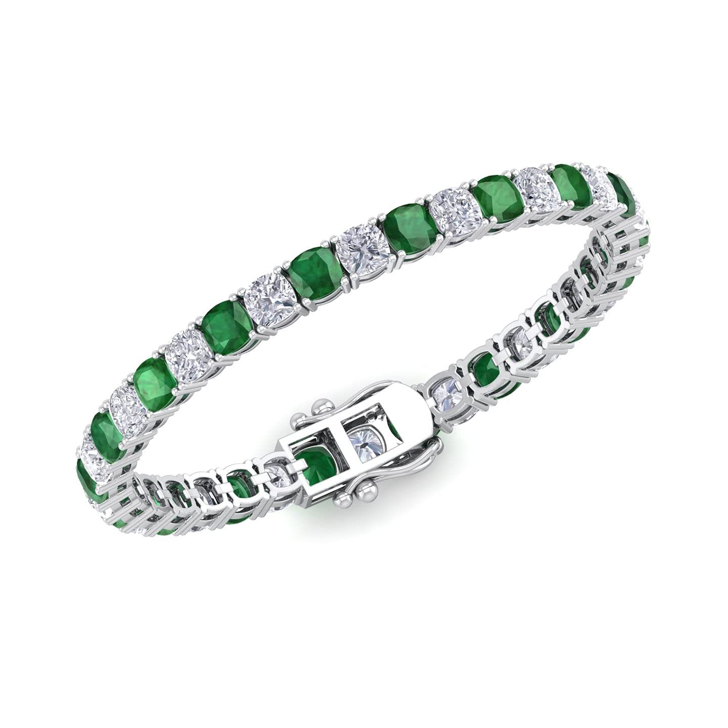 Sterling Silver Tennis Bracelet for Women - 23.5 CTTW Simulated Gemstone Jewelry | Elegant Silver Smile Bracelet | Perfect for Parties, Weddings & Everyday Wear