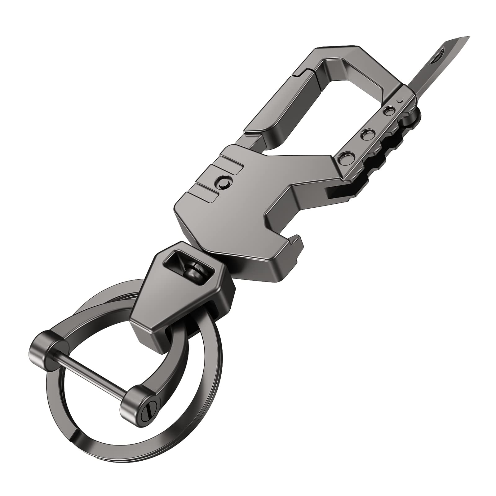 Mtverver Heavy Duty Keychain Opener with 2 Keyrings - Multifunctional Toolbox for Men and Women, Perfect for Car Keys, Home, Office, and Outdoor Adventures