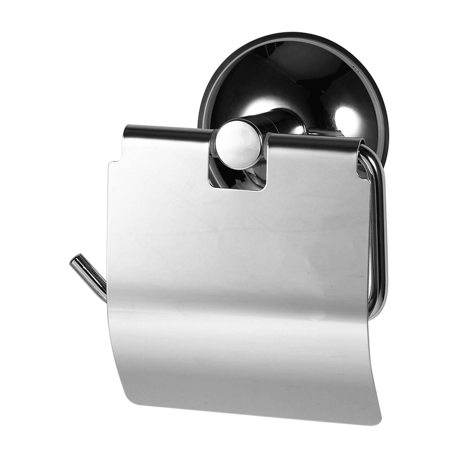 Stainless Steel Wall-Mounted Toilet Paper Holder with Strong Suction Cup - Bathroom Tissue Roll Dispenser for Home, RV & Office Use
