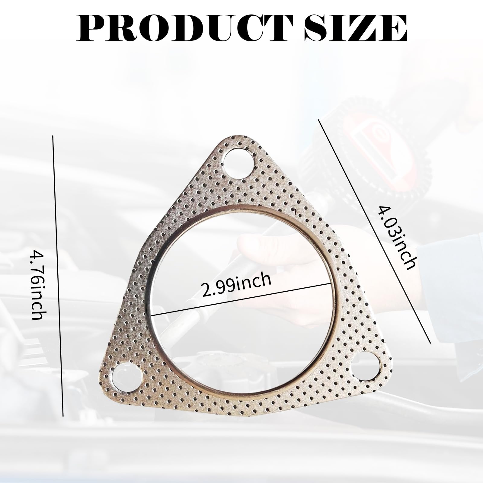 2 PCS Universal Metal Exhaust Gasket for Car, Truck & SUV - Durable Waterproof Flange Gasket Replacement for Turbo, Catback & Headers (Silver, 2.99In) - Perfect for Exhaust System Repairs & Performance Upgrades