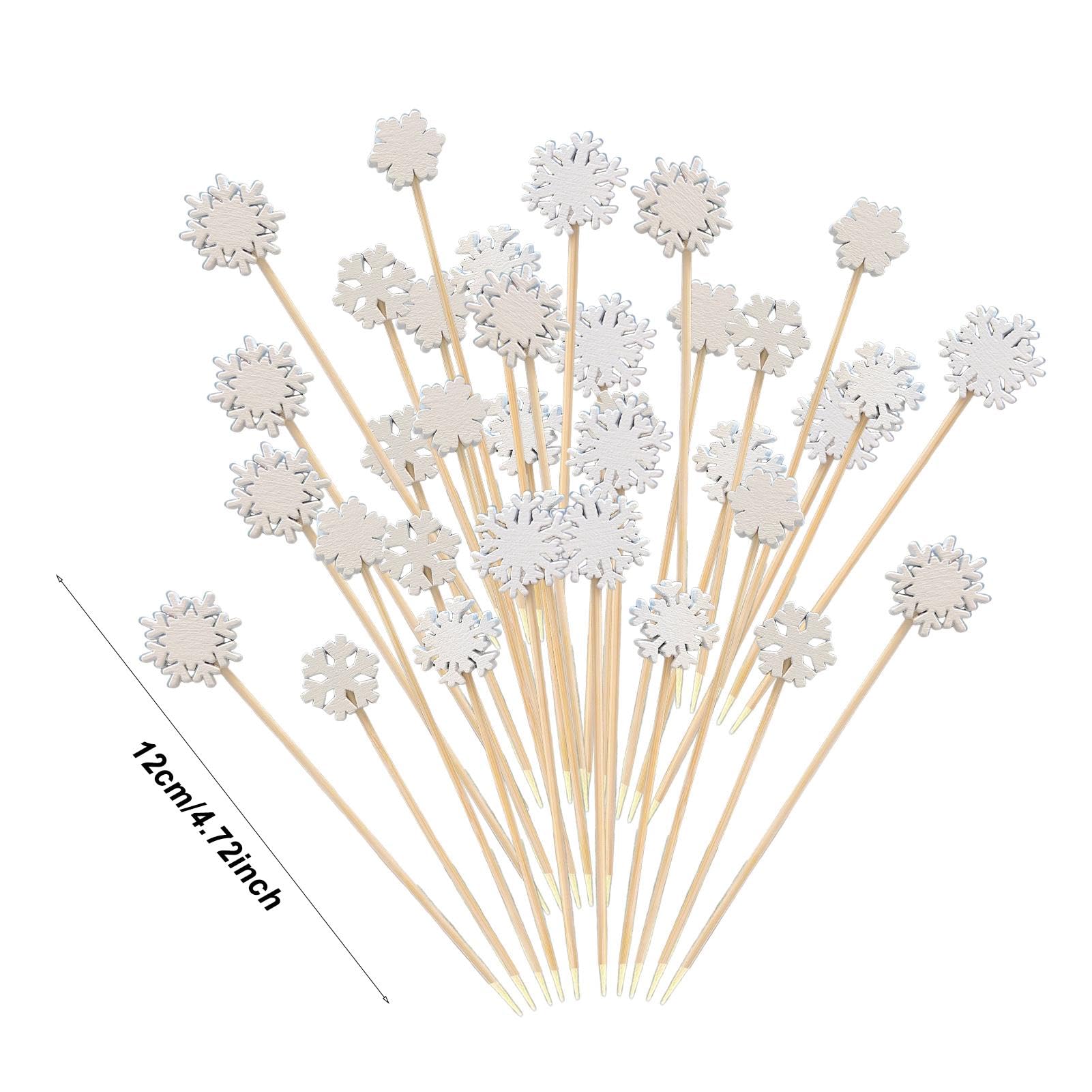 100Pcs Christmas Cocktail Picks - Xmas Tree Santa Snowflake Appetizer Skewers for Holiday Parties, Fruit Decorations & Cocktail Garnishes | Perfect for Christmas Buffets, Dessert Displays & Festive Gatherings