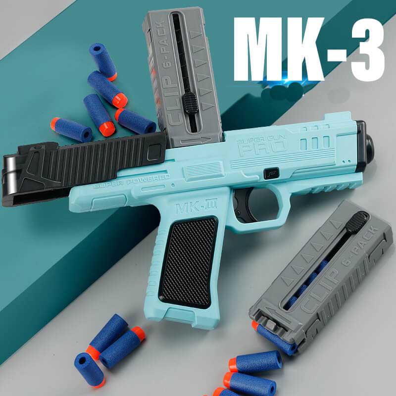 MK 3 Clip Fed Darts Blaster - High Performance Foam Dart Gun for Nerf Battles, Outdoor Games & Target Practice | Compatible with Most Standard Nerf Darts