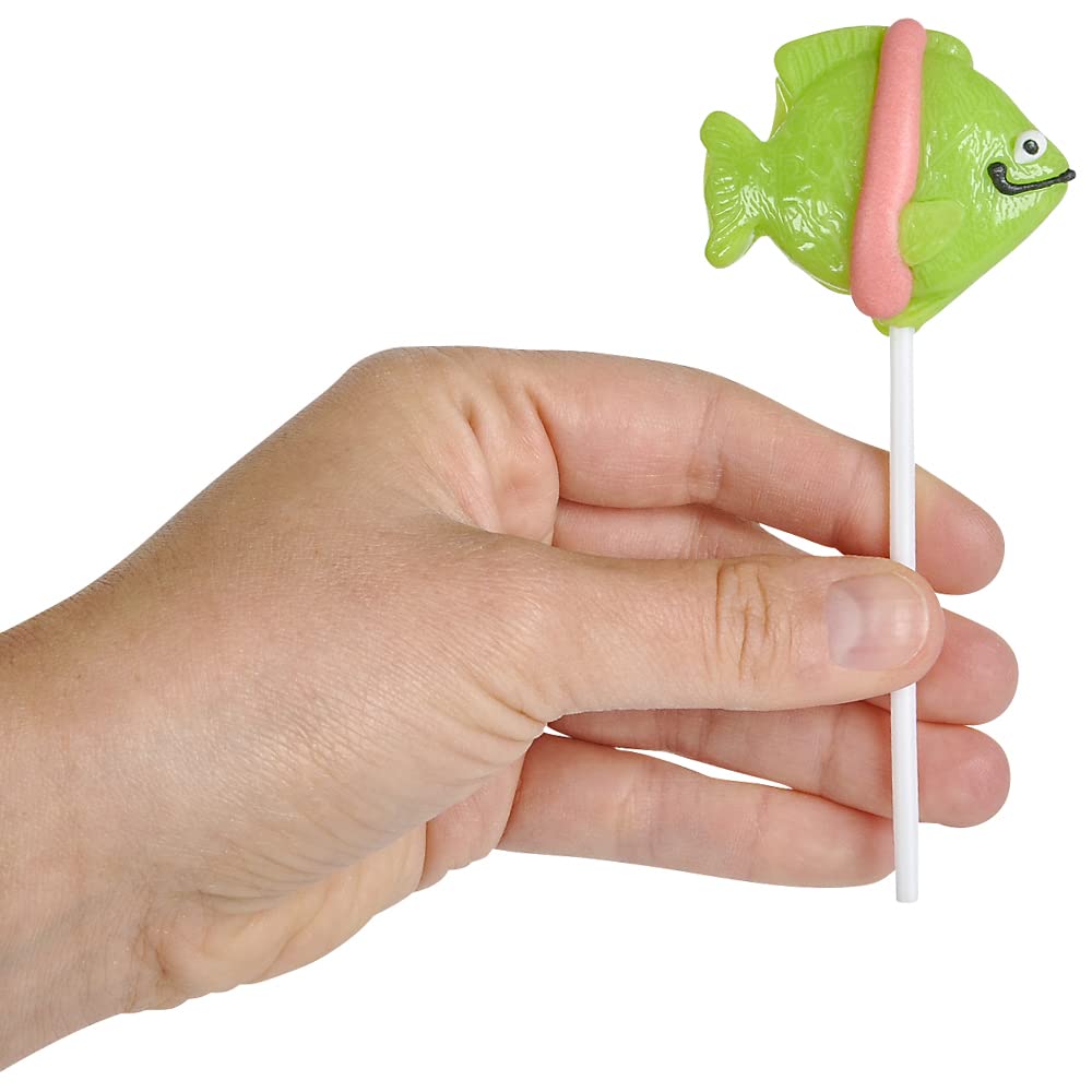 Rhode Island Novelty Tropical Fish Shaped Lollipops - 12 Pack Colorful Candy for Birthday Parties, Baby Showers & Ocean Theme Events