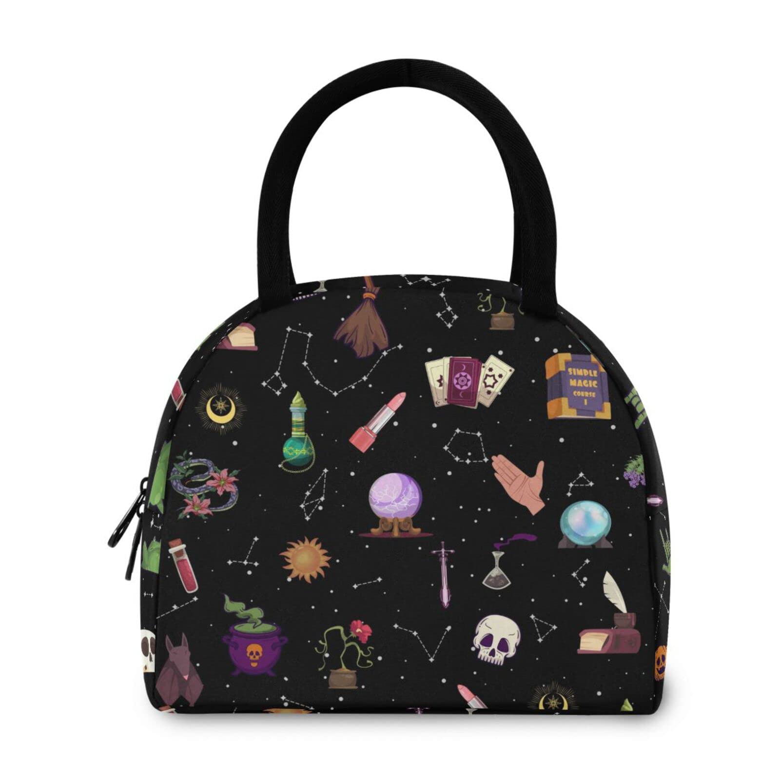 Witch Astrology Insulated Lunch Bag - Reusable Thermal Tote for Women & Men - Perfect for Office, School, Picnic & Hiking - Stylish & Functional Lunch Carrier