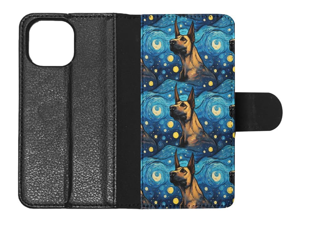 Stylish Malinois Puppy Dog Pattern Faux Leather Flip Wallet Phone Case for Apple iPhone 13 Mini - Perfect for Daily Use, Travel & Gift Giving