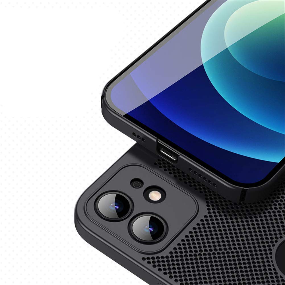 Ultra-Thin Slim Fit iPhone 12 Pro Max Case - Breathable & Heat Dissipating Protective Cover with Skin-Touch Feel for iPhone 12 Pro Max 6.7 inch (2020) - Perfect for Daily Use, Work & Outdoor Activities - Black