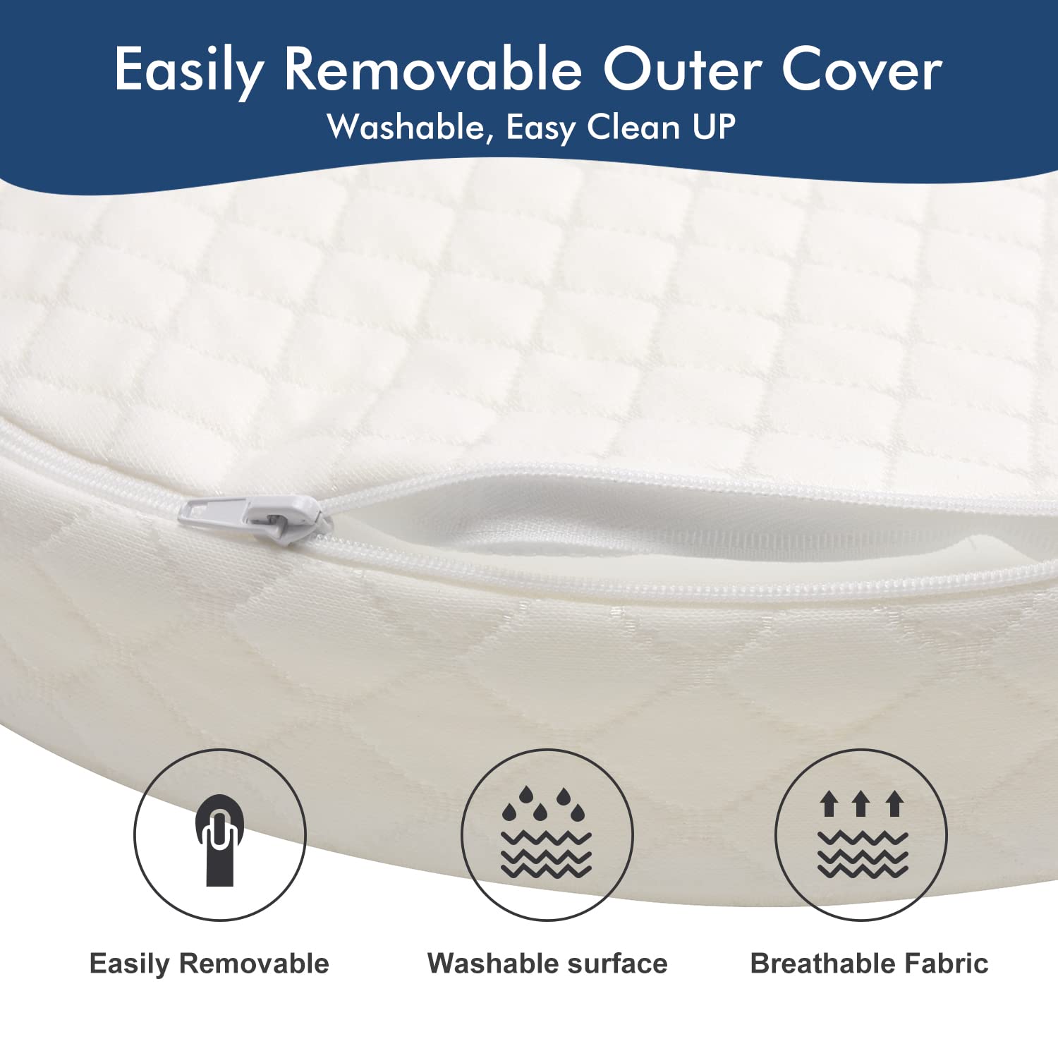 Breathable Hypoallergenic Baby Bassinet Mattress - Premium Non-Toxic Foam, Oval Shape with Removable Waterproof Cover, 15
