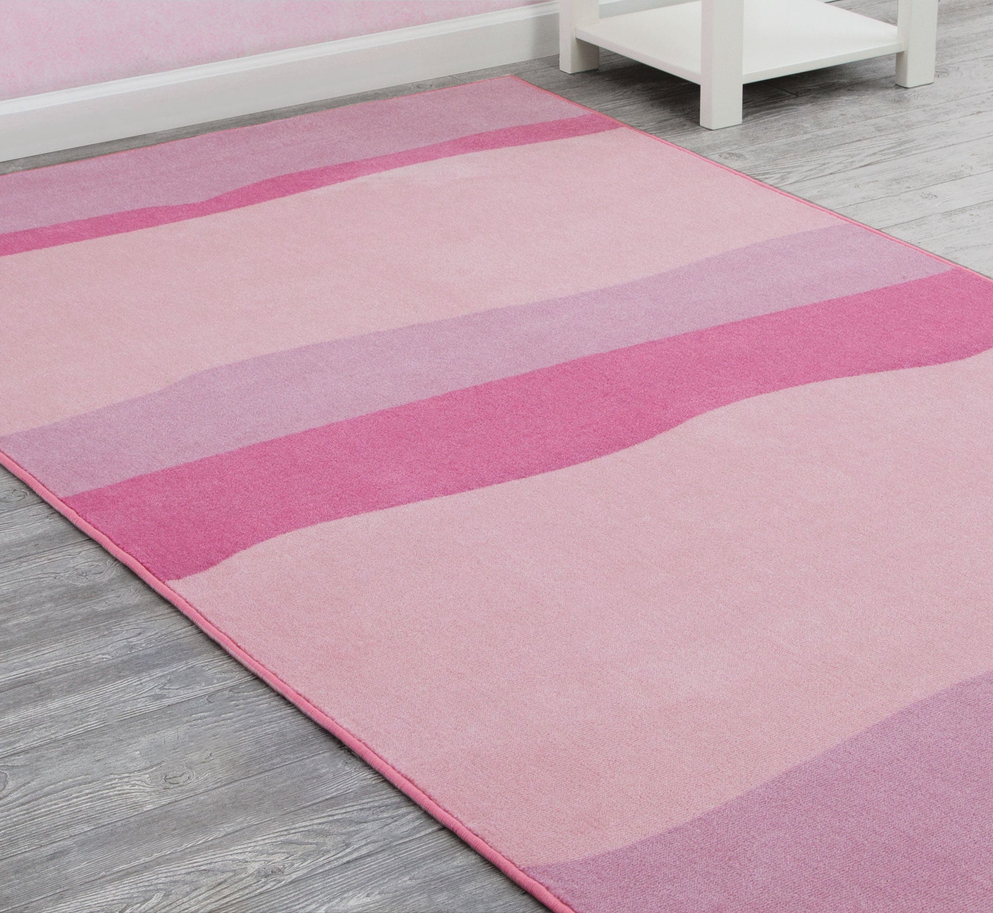 Soft Pink Ombre Rectangle Area Rug for Kids Room - 53