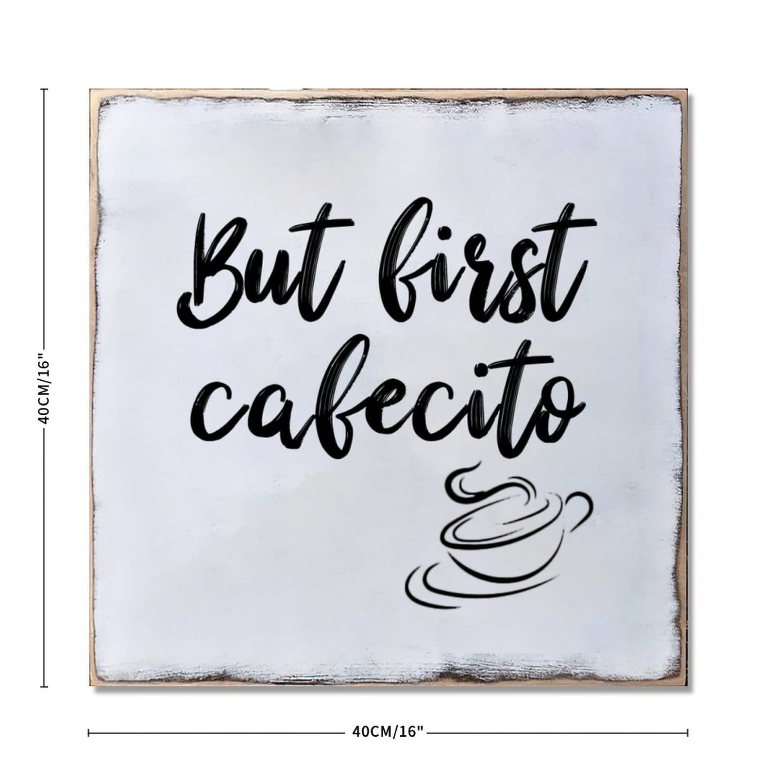 Funny Rustic Wood Sign - Cafecito Kitchen Decor for Home & Cafe