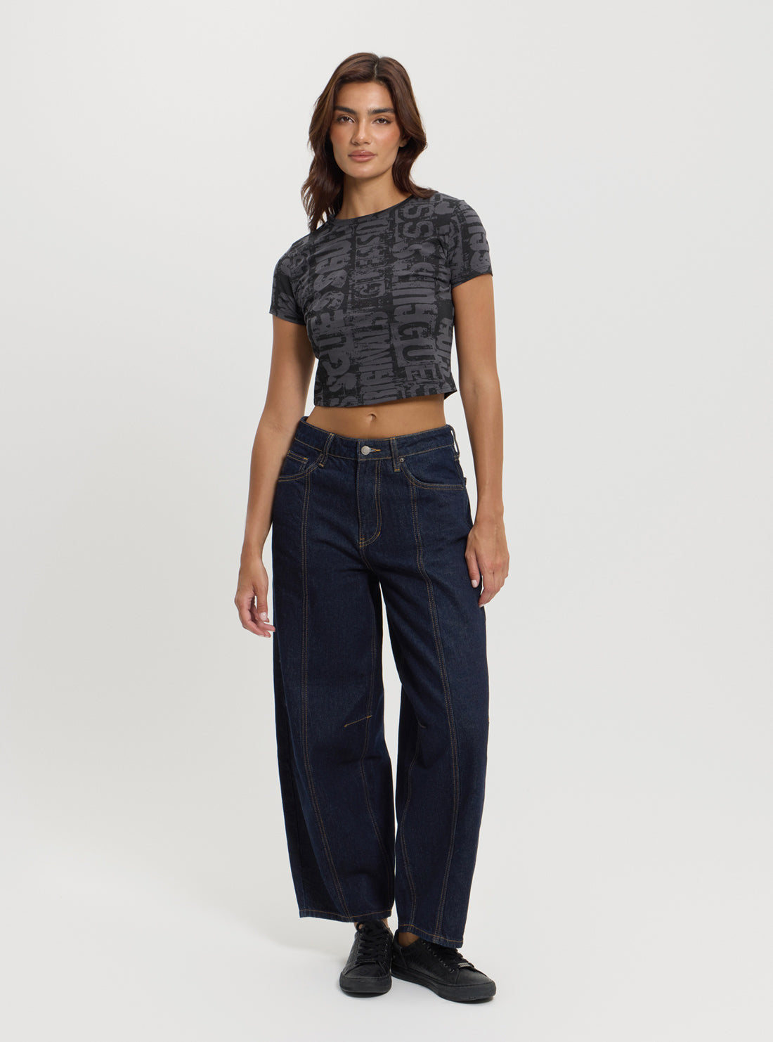 GUESS Originals Printed Baby Tee - Soft Cotton Short Sleeve T-Shirt for Women | Casual & Trendy Outfit for Everyday Wear, Date Night & Weekend Outings