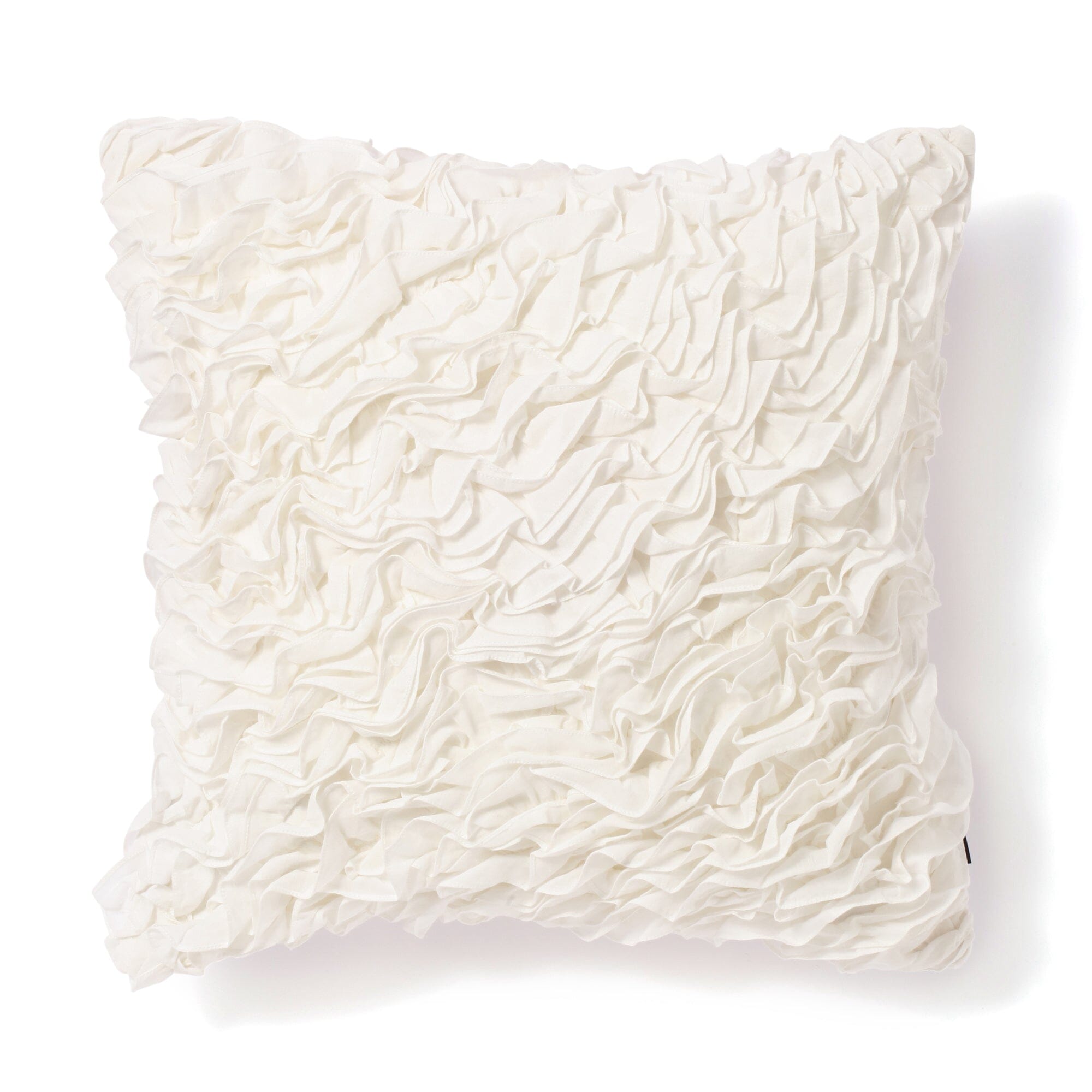Premium Cotton Frill Cushion Cover 18x18 Inches - Soft Decorative Pillow Case for Sofa, Bed & Home Decor - White