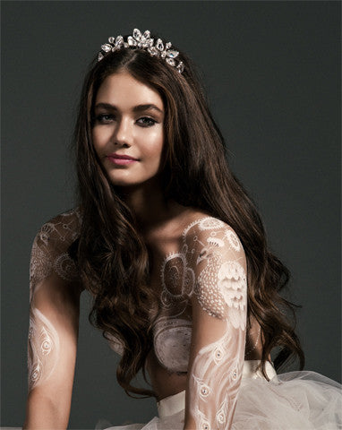 Ethereal Crystal Bridal Crown - Caris by Kezani | Sparkling Wedding Headpiece for Brides, Boho Bridal Accessories, Perfect for Beach Weddings & Boho-Chic Bridal Looks