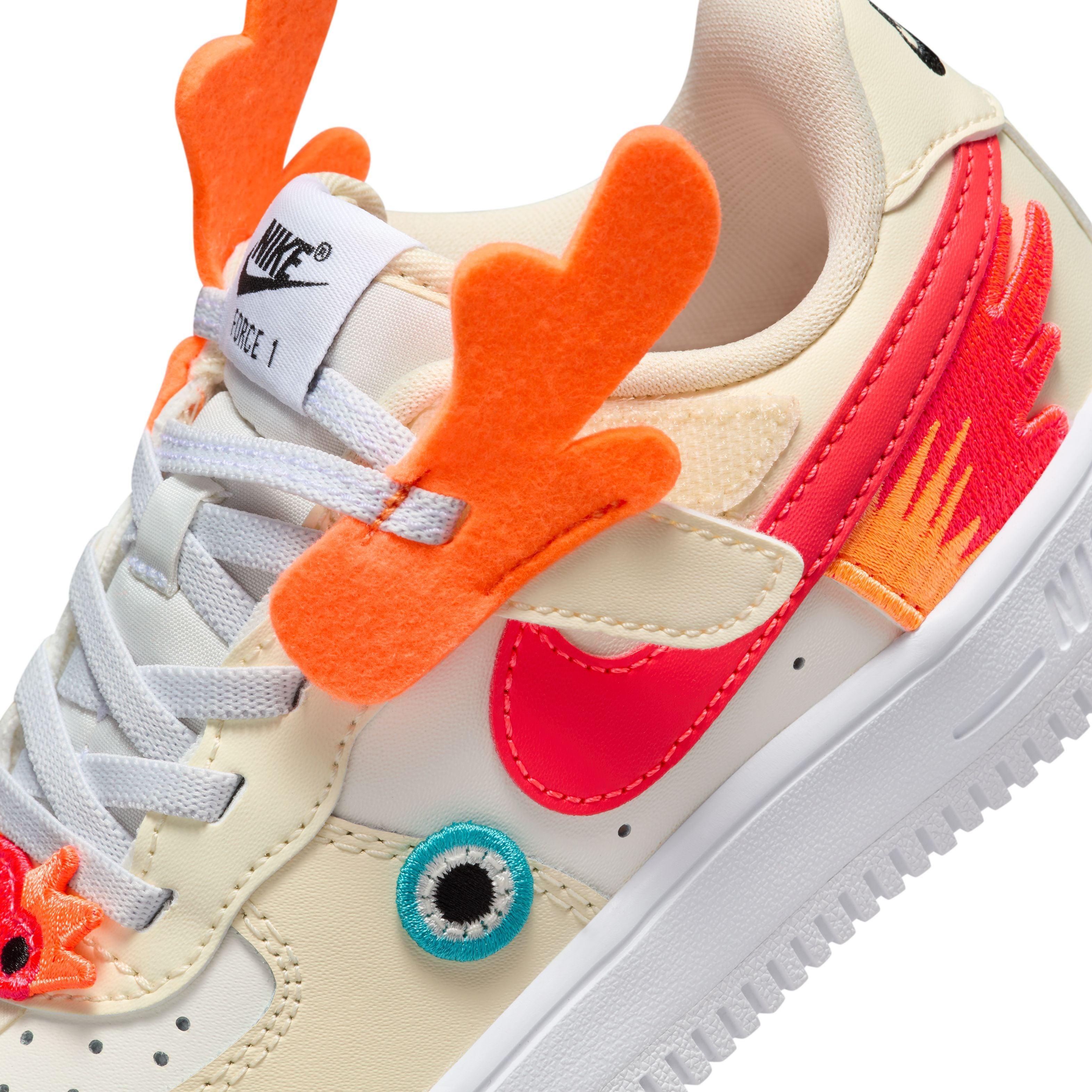 Nike Kids Force 1 Low LV8 EasyOn 'Year of the Dragon' Sneakers - Lightweight Basketball Shoes for Boys & Girls with Easy On/Off Design - Perfect for School, Playground & Dragon Year Celebrations