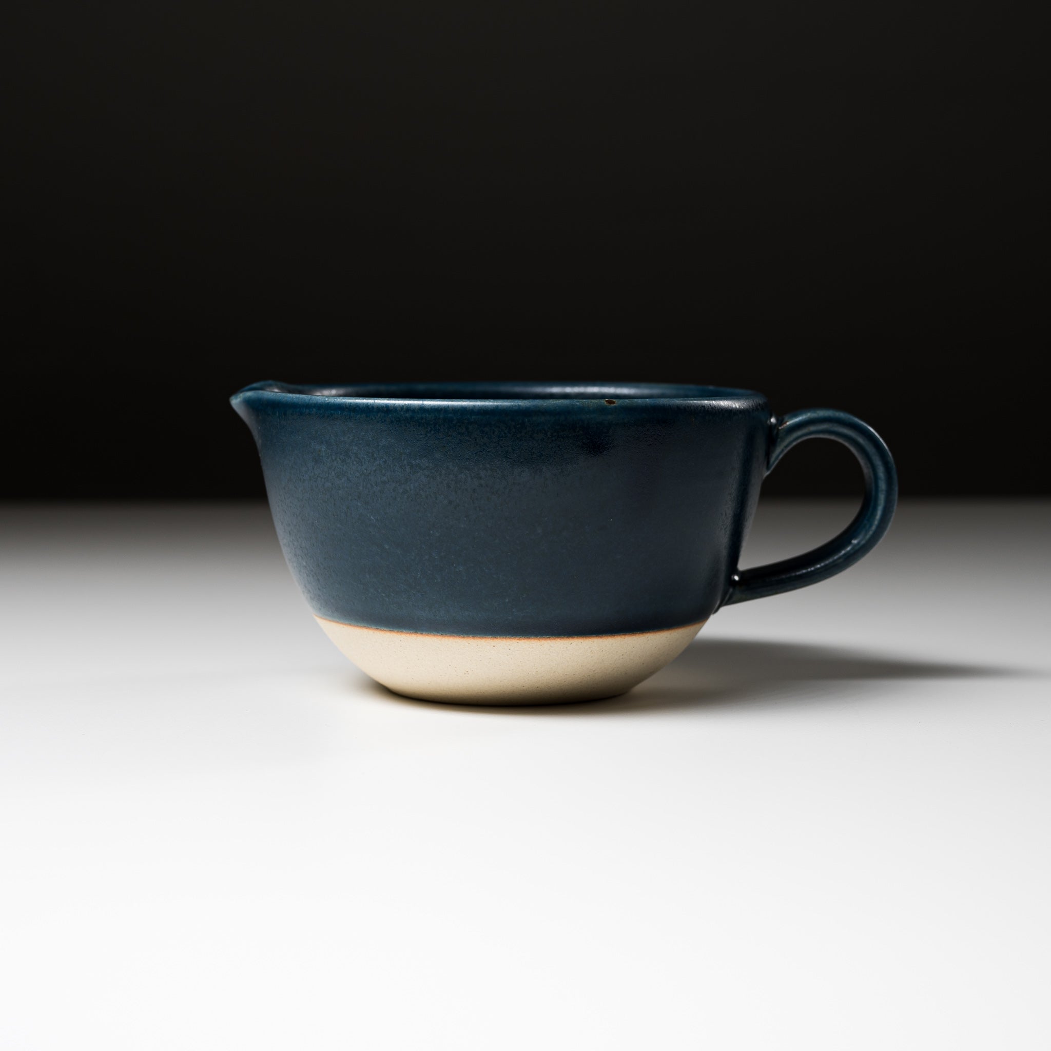 Premium Mino Bunzan Matcha Pouring Bowl - Traditional Japanese Ceramic Navy Blue Tea Bowl for Matcha Whisking & Serving | Perfect for Japanese Tea Ceremony, Home Decor & Gift