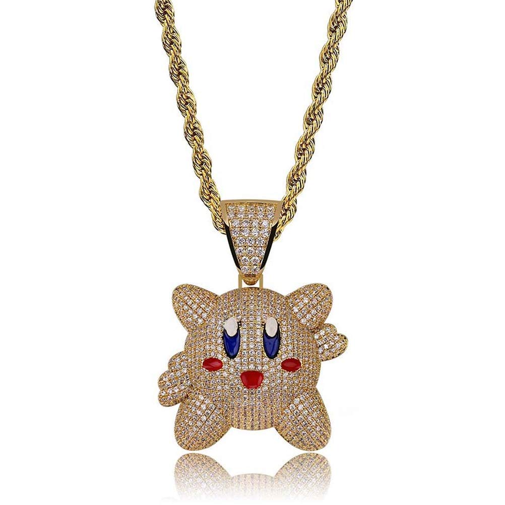 Hip Hop Iced Out Pendant Necklace - 18K Gold Plated Chain for Men & Women | Party & Streetwear