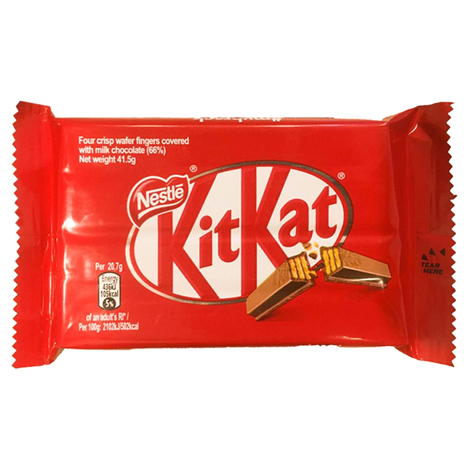 KIT KAT Milk Chocolate Wafer Bars - 4 Pack (41.5g Each) | Crispy Chocolate Snacks for Office, Travel & Gifting