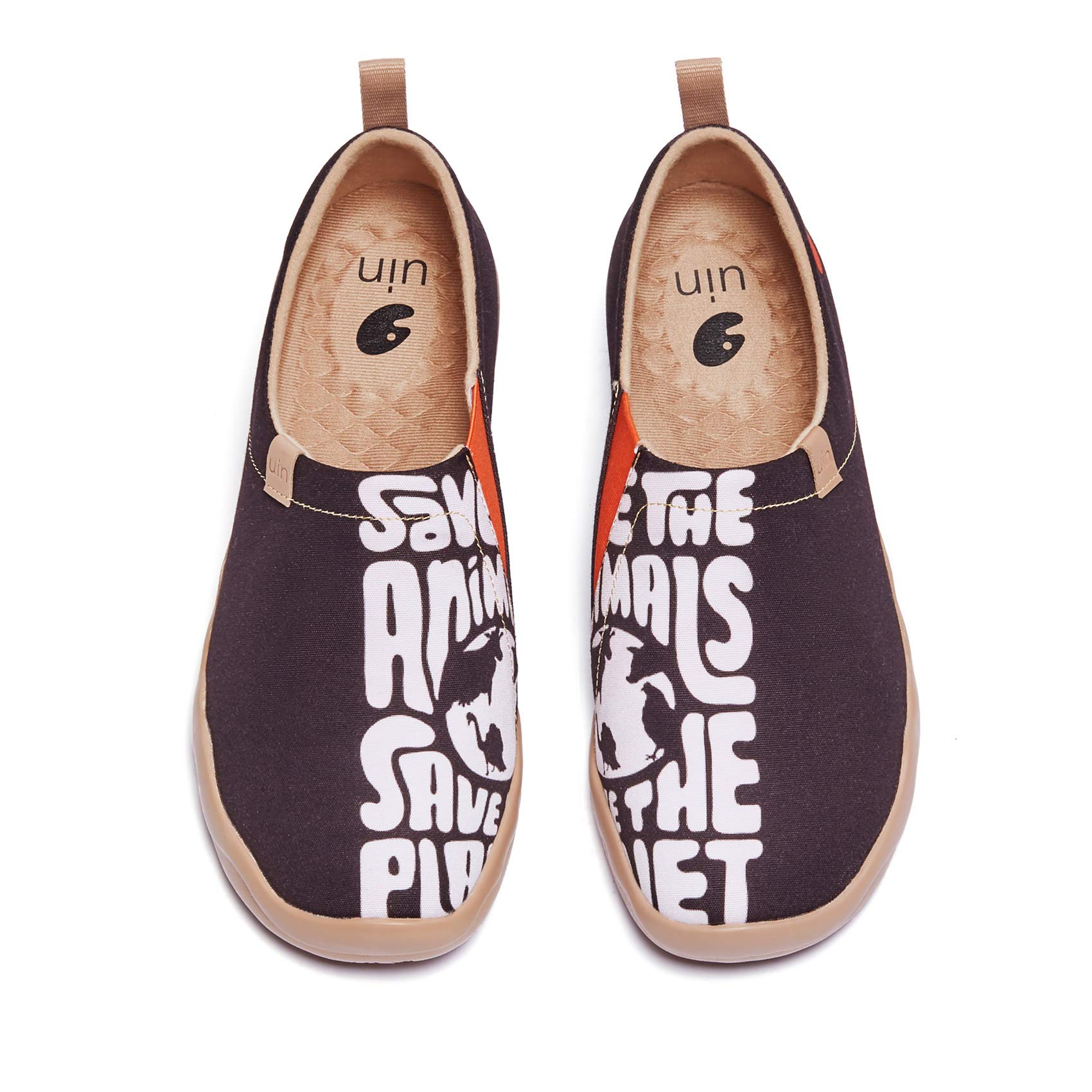 UIN Men's Slip-On Canvas Loafers - Lightweight Casual Walking Shoes for Travel, Comfortable Air Cushion Sneakers with Artistic Splatter Graffiti Design | Perfect for Daily Wear, Weekend Outings and Urban Exploration