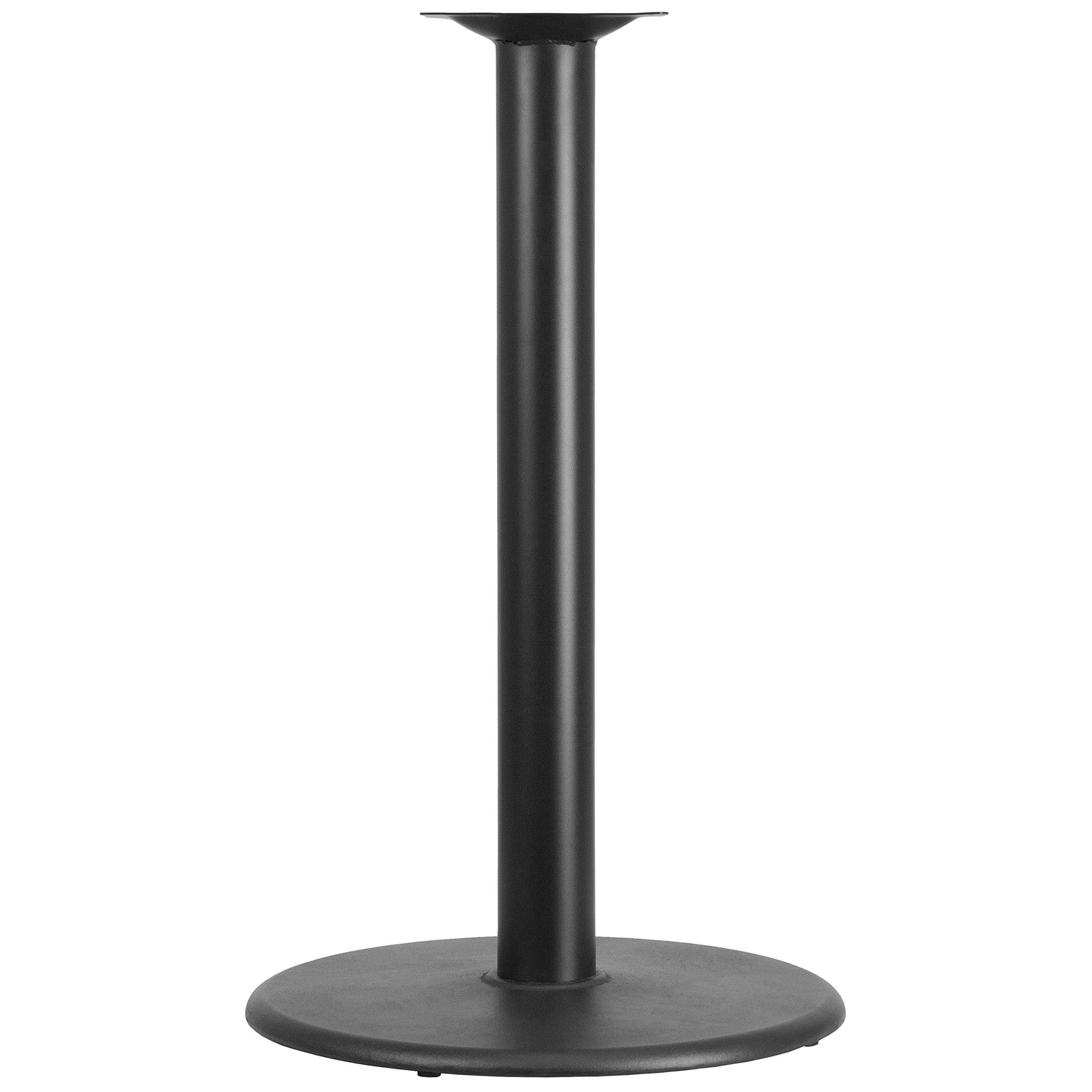 EMMA + OLIVER 24 Inch Round Cast Iron Bar Table Base with 4 Inch Diameter Column - Perfect for Outdoor Patio, Pub, Bistro, and Home Bar Furniture Setup