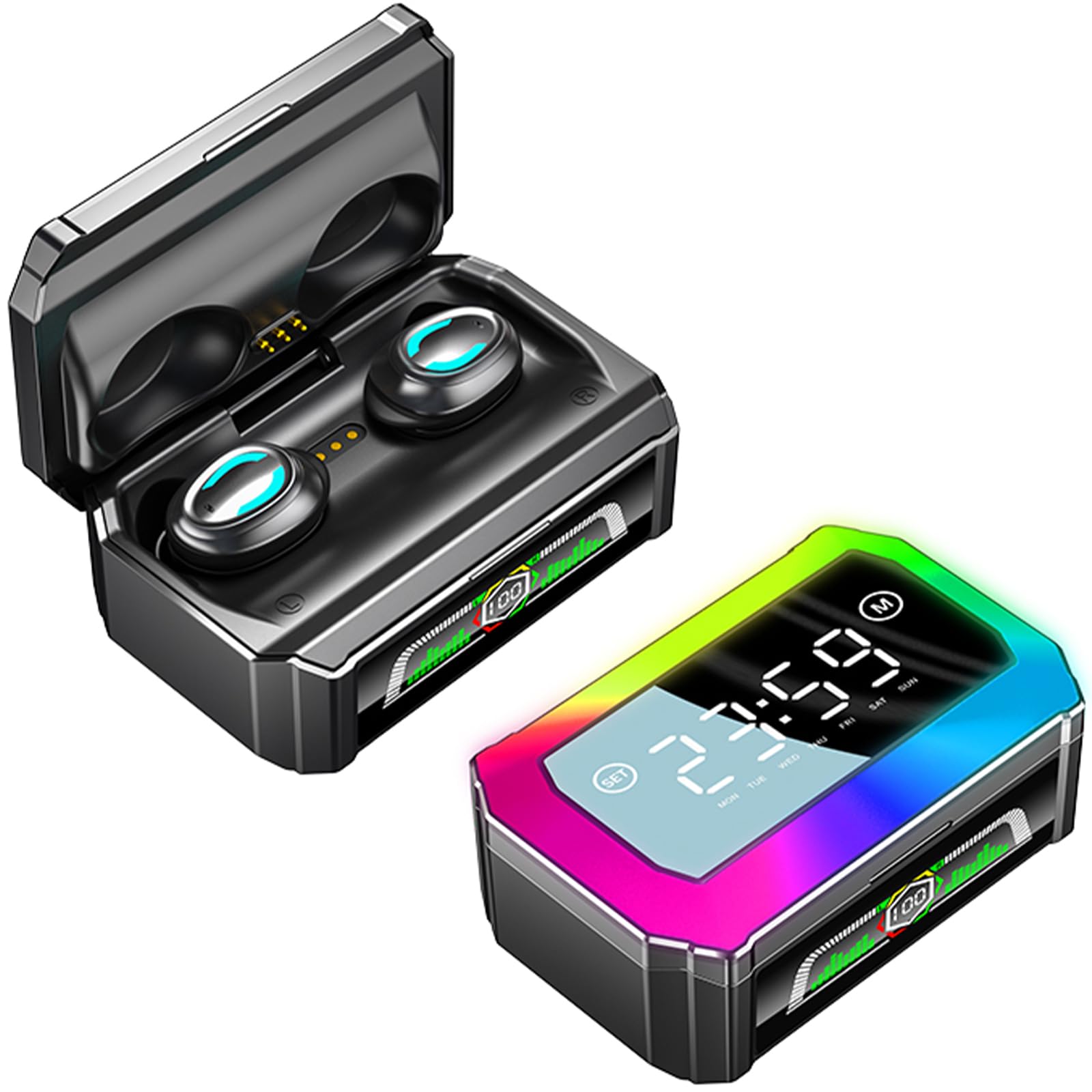 Wireless Earbuds Bluetooth 5.3 with ENC Noise Cancellation & Built-in Mic - Comfortable In-Ear Headphones for iPhone & Android - Perfect for Workouts, Commuting & Hands-Free Calls