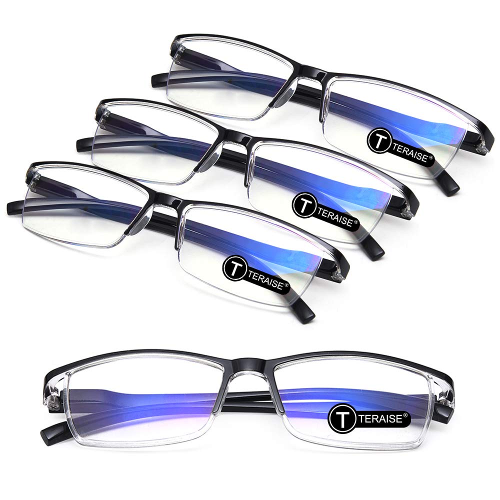 TERAISE Anti-Blue Light Glasses for Men & Women - Fashionable Computer Glasses, Reading Glasses with UV Protection - Perfect for Office Work, Gaming & Screen Time