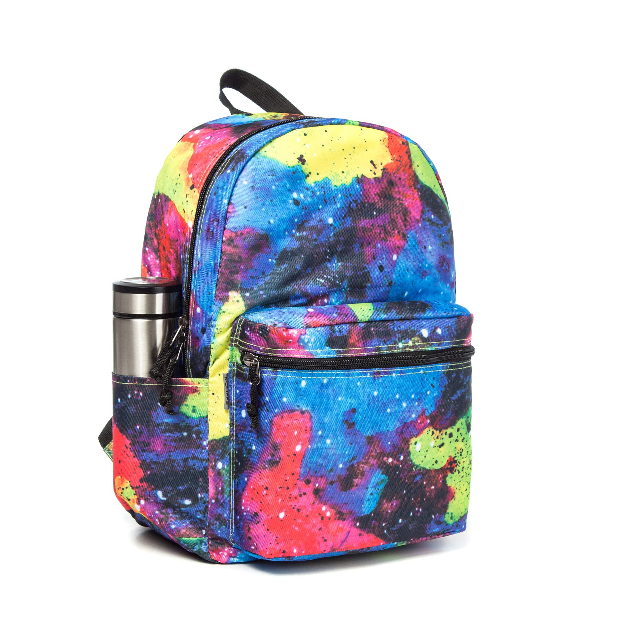 K-Cliffs Classic Backpack for School & Travel - Lightweight Student Backpack with Laptop Compartment (Fits Chromebook), Water Bottle Holder & Padded Straps - Rainbow Printed Design - Perfect for College, Work, Commuting & Outdoor Adventures