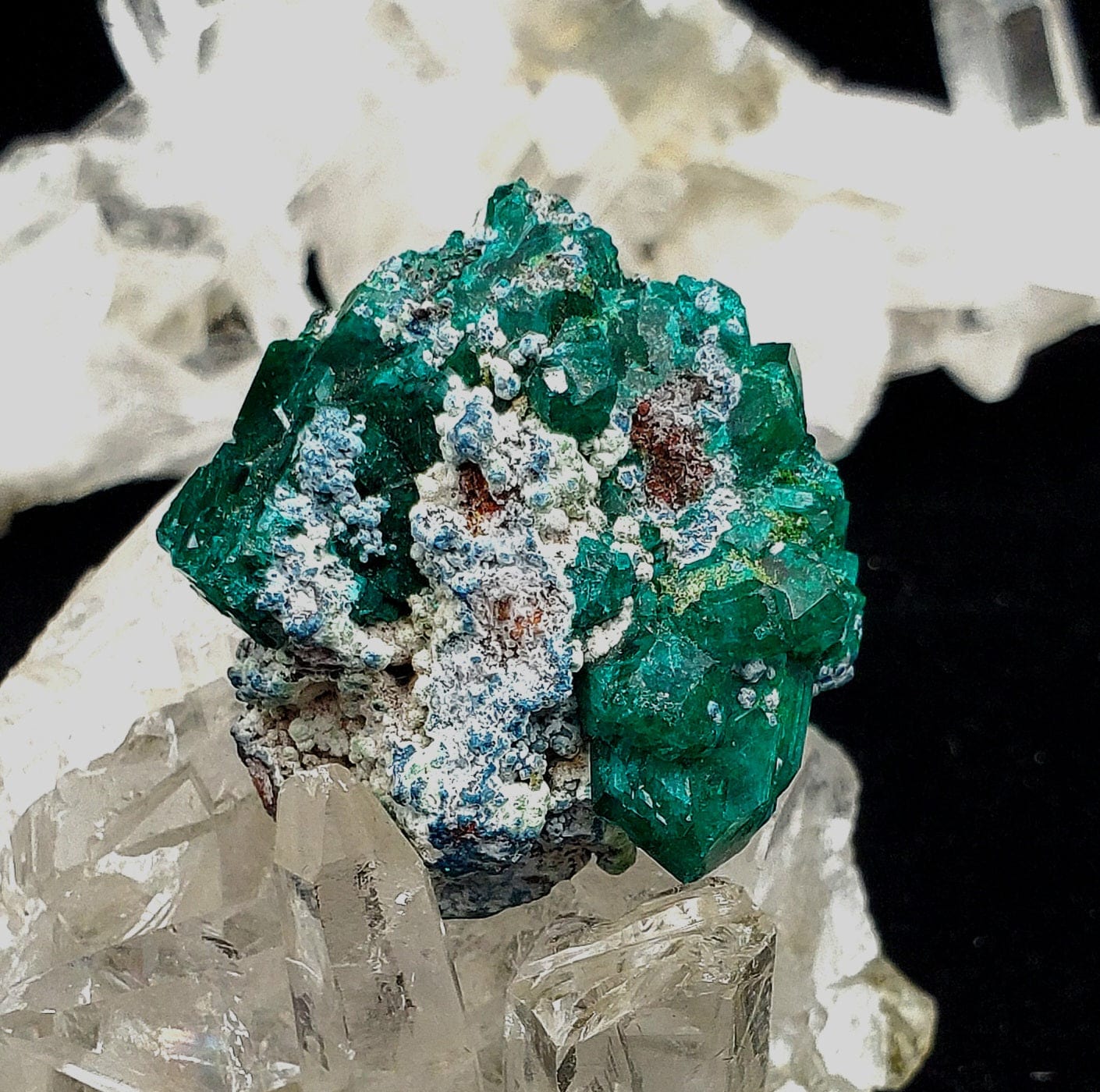 Natural Dioptase Crystal Specimen - Rare Green Mineral for Collectors, Healing & Decoration | Perfect for Display, Meditation & Energy Work