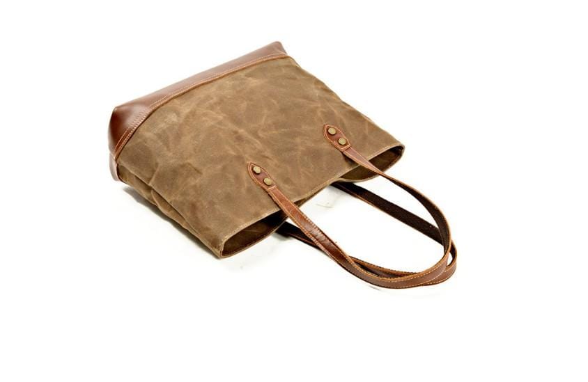 Stylish Canvas & Leather Tote Bag for Women - Fashionable Shoulder Handbag - Perfect for Work, Travel, and Everyday Use