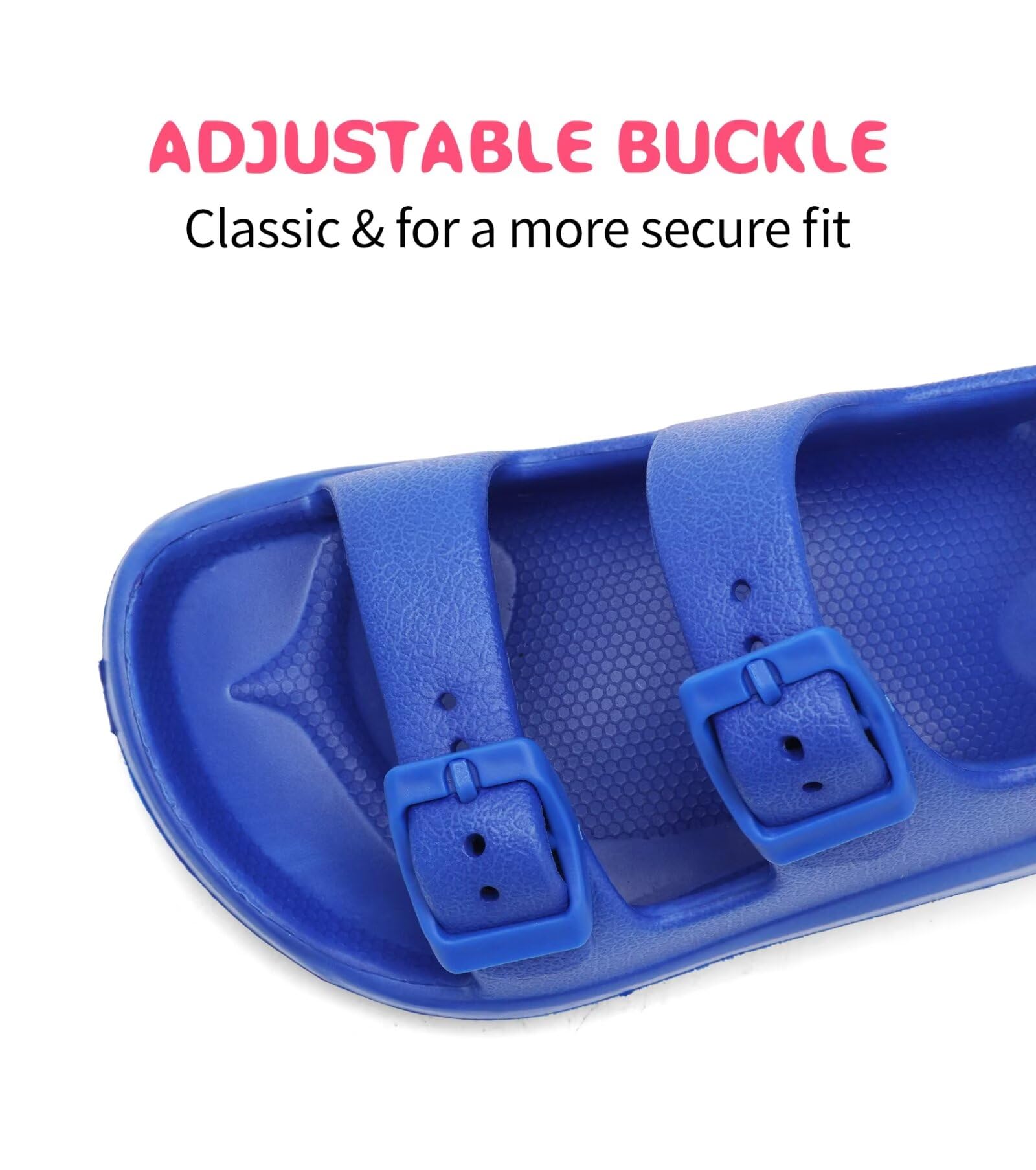 **Boys Girls Toddler & Little Kid Adjustable Water Sandals with Buckle & Hook Loop Back Strap - Sizes Toddler 5 to Little Kid 12 - Perfect for Beach, Pool & Outdoor Play**