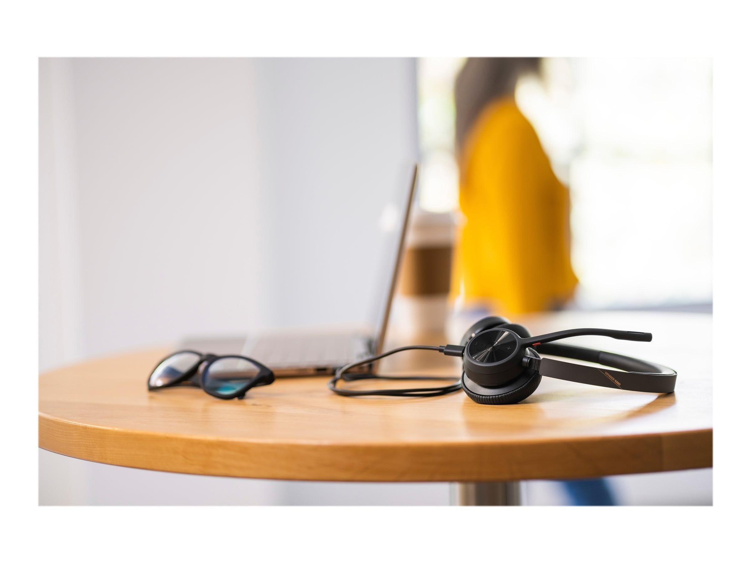 Poly Voyager 4320 UC Wireless Headset with Charge Stand - Bluetooth Headphones with Boom Mic for PC, Mac & Mobile - USB-A Adapter Included - Ideal for Teams, Zoom Calls & Remote Work