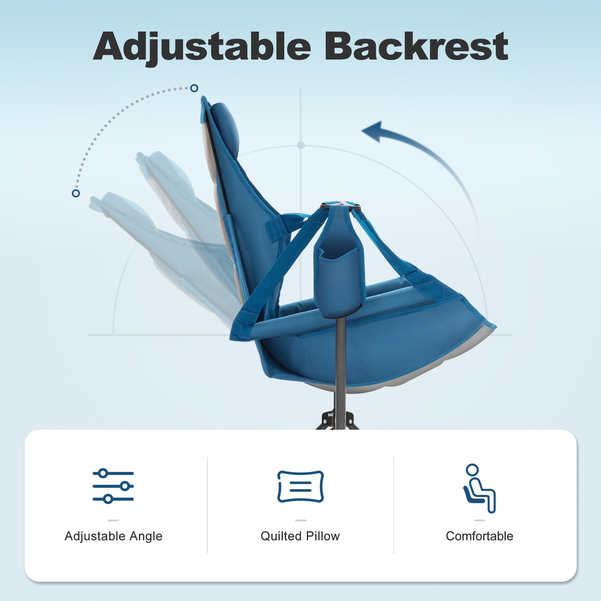 LET'S CAMP Portable Hammock Chair - Lightweight Outdoor Camping Chair for Backpacking, Hiking & Beach - Supports 300lbs (Blue) - Perfect for Relaxing in Nature, Backyard or Travel Adventures