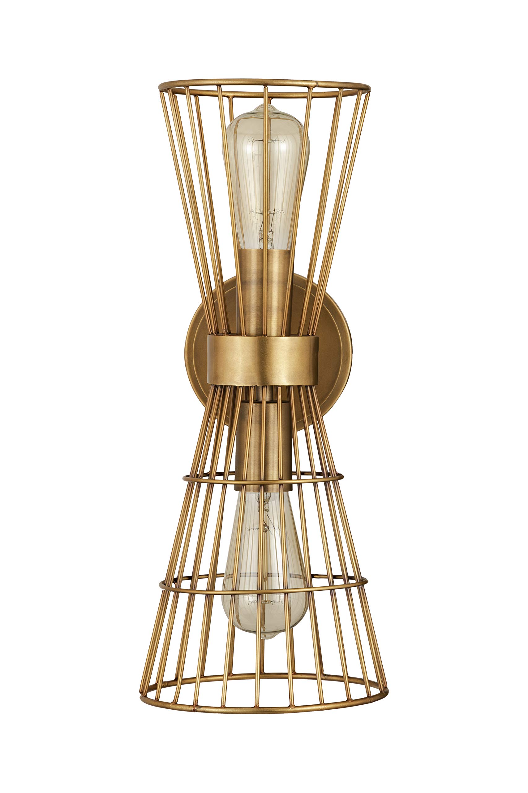 Z-Lite 2 Light Wall Sconce 6015-2S-RB - Modern Rustic Bronze Finish Wall Light Fixture for Bedroom, Living Room & Hallway Lighting