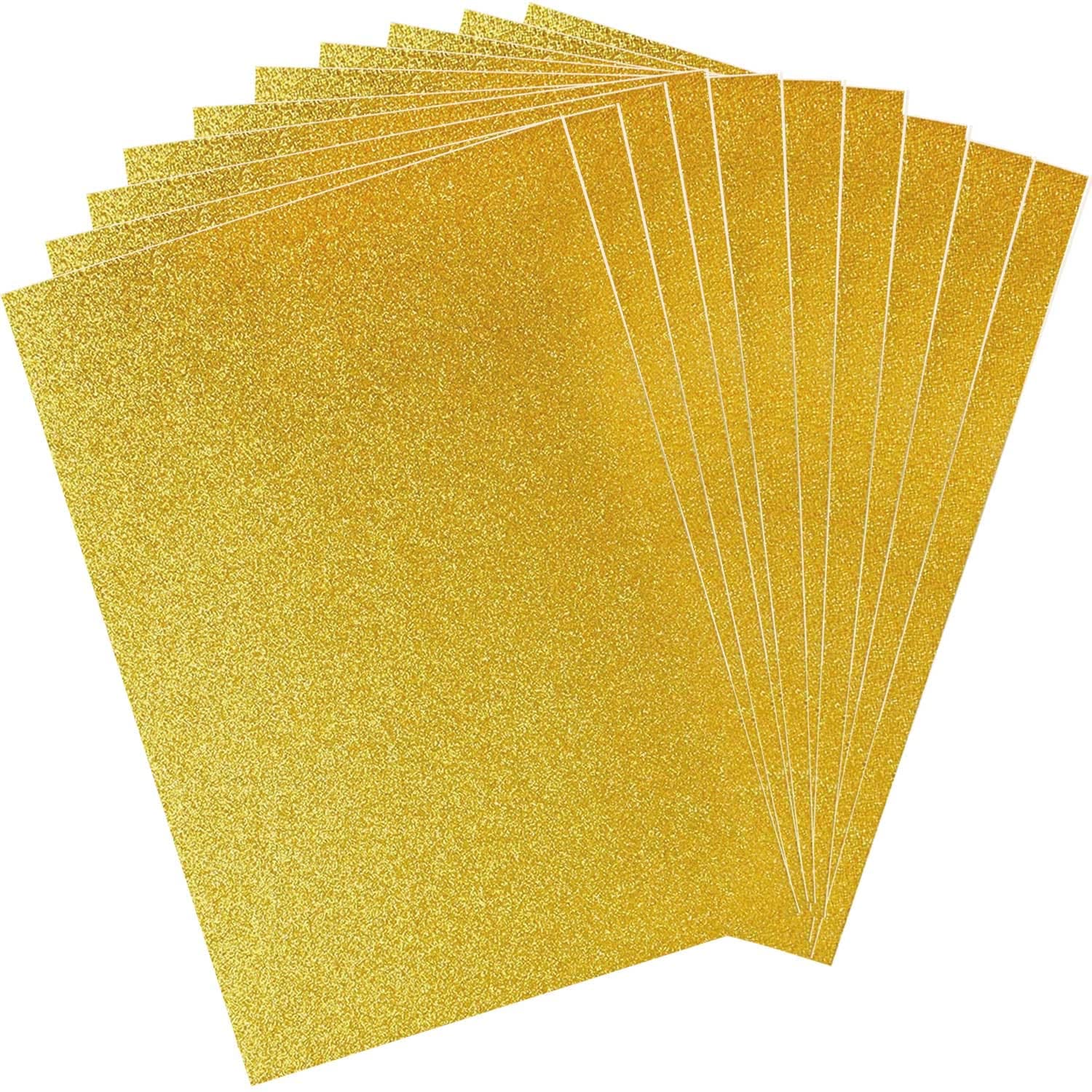 Premium Glitter Cardstock Paper 20 Sheets A4 Gold - Scrapbooking & Gift Wrapping