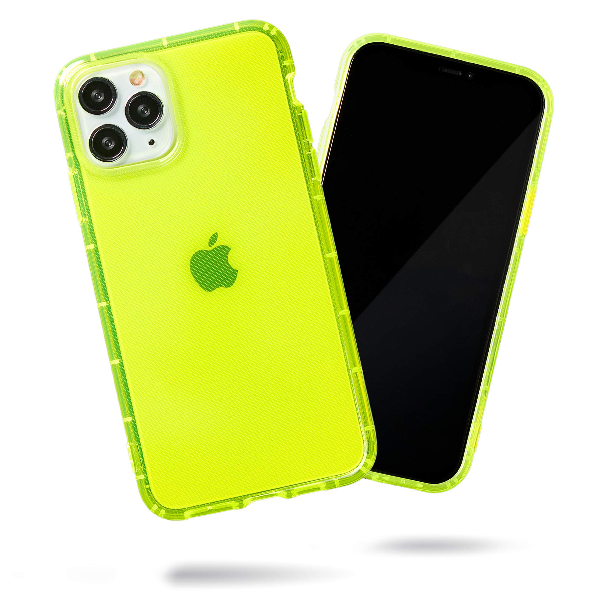 SteepLab Neon Highlighter Grip Case for iPhone 11 Pro - Shockproof Jelly Phone Cover with Protective Air Cushion Technology, Vibrant Yellow - Perfect for Gym, Outdoor Activities & Night Visibility