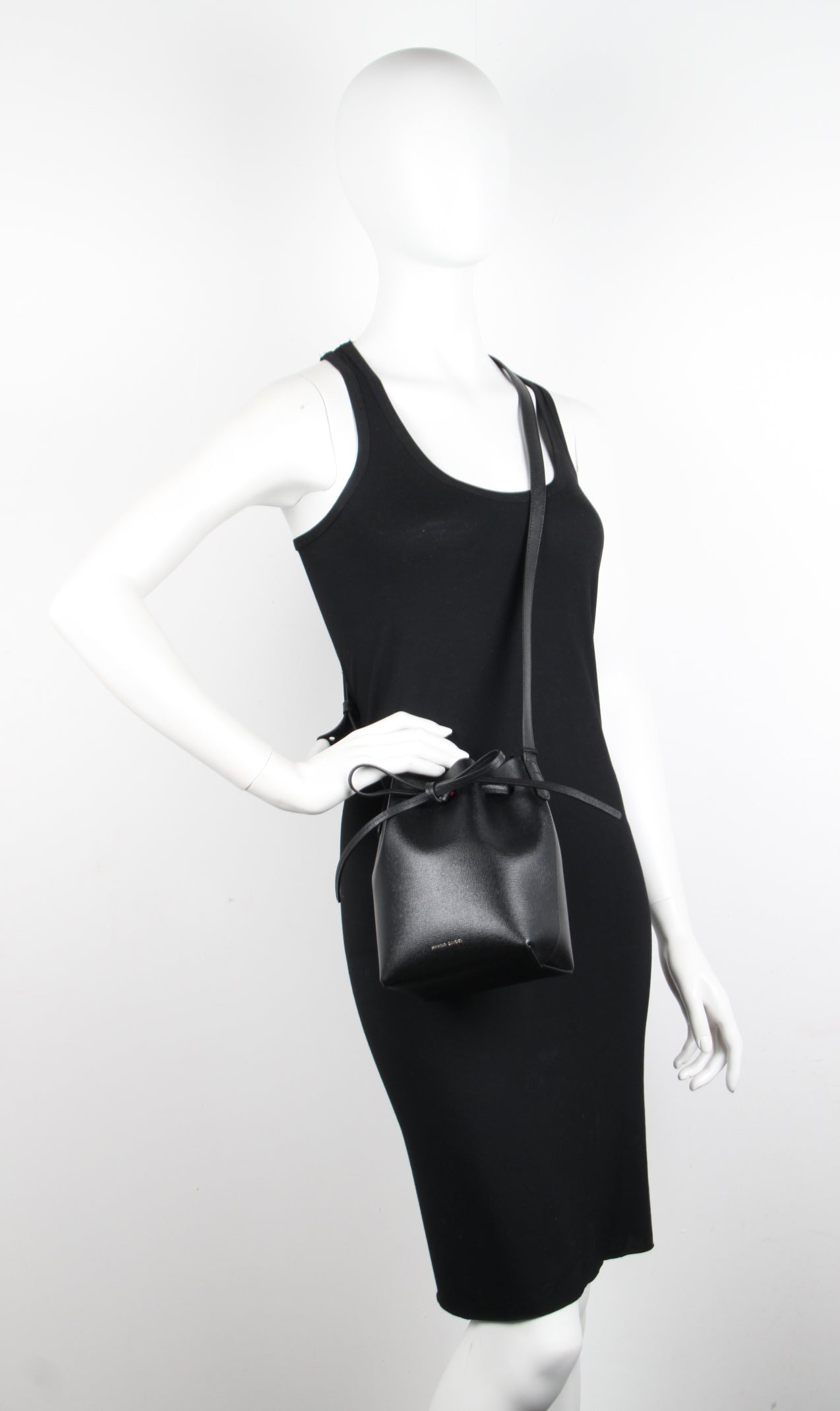 Mini Saffiano Leather Bucket Bag - Stylish Black & Flamma Crossbody Purse for Women | Perfect for Work, Travel & Everyday Use