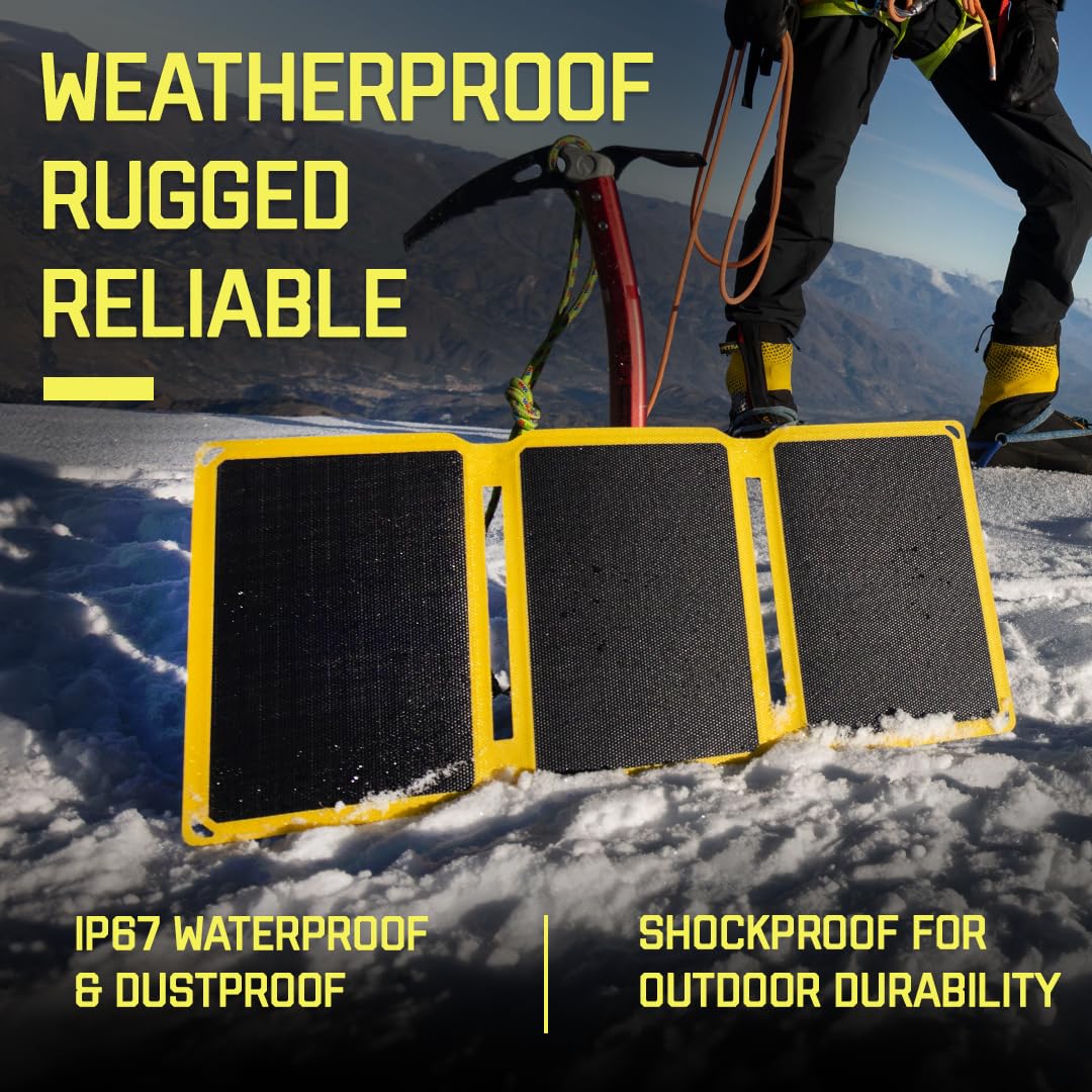 SunJack 25W Foldable IP67 Waterproof ETFE Monocrystalline Solar Panel with Dual 10000mAh Power Banks (USB-A & USB-C) - Portable Charger for Phones, Tablets - Perfect for Backpacking, Camping, Hiking & Outdoor Adventures