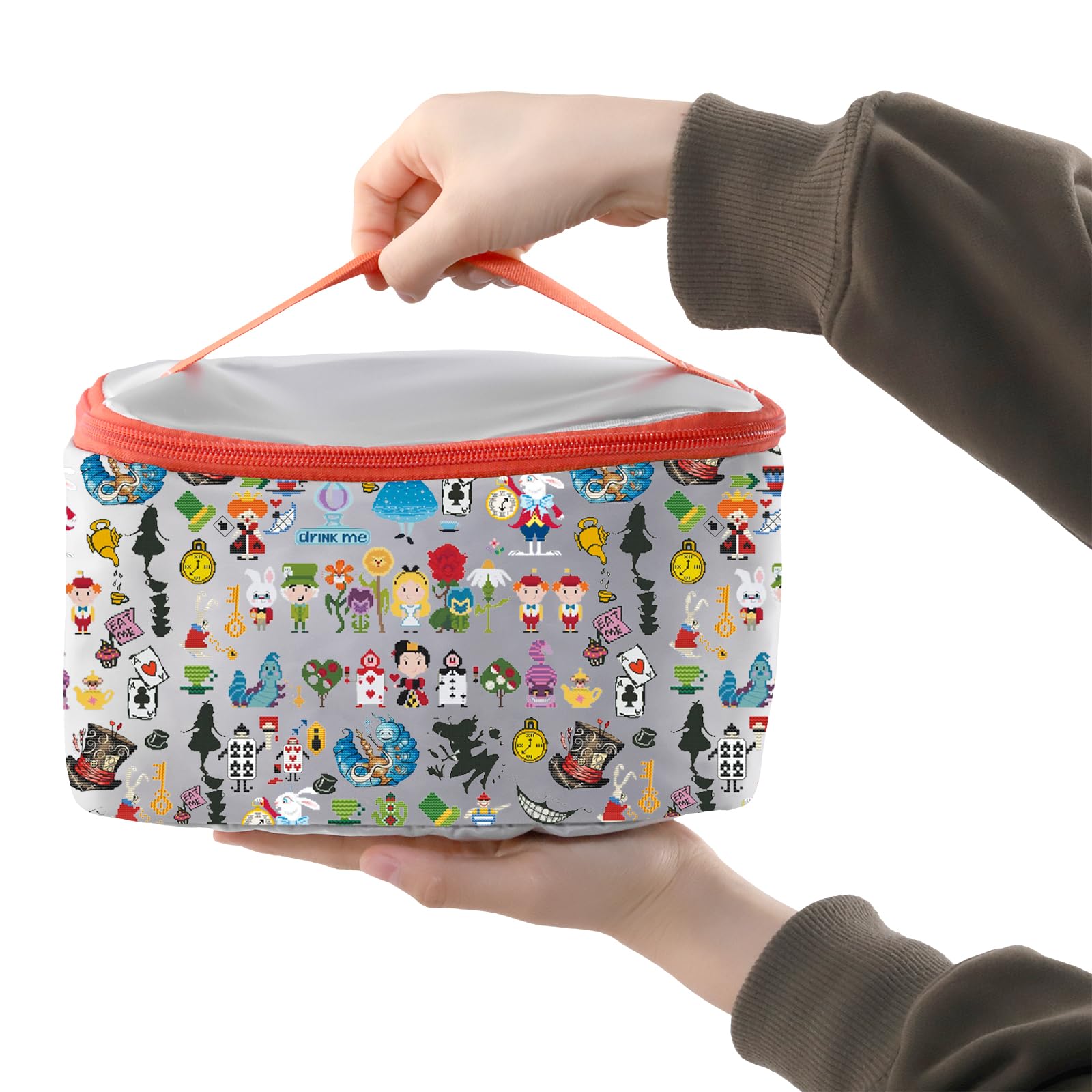 PXTIDY Alice in Wonderland Themed Makeup Bag - Cute Cartoon Cosmetic Organizer for Alice Fans, Perfect Gift for Cosplay & Travel | Fairy Tale Inspired Beauty Storage Case