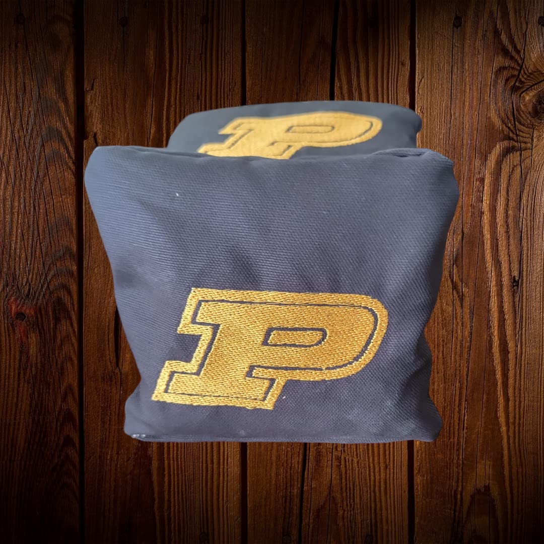Premium Purdue Cornhole Bags Set of 8 - Regulation Size & Weight for Outdoor Lawn Games, Tailgating, and Backyard Parties