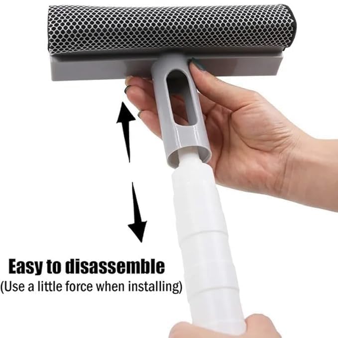 3-in-1 Glass Cleaner Tool with Spray Bottle - Window Wiper, Squeegee & Scrub Brush for Car, Home & Office Cleaning - Perfect for Windows, Mirrors, Shower Glass & Auto Detailing (1-Piece Set) by Acrown