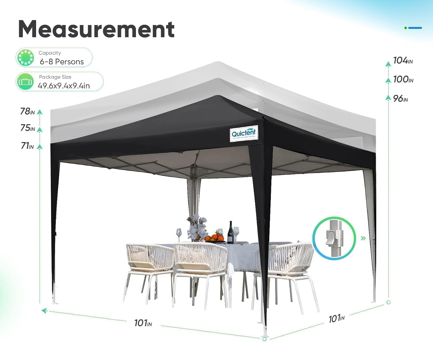 Quictent 10x10 Pop Up Canopy Tent - Waterproof Instant Gazebo with Removable Sidewalls, UV Protection & Carry Bag - Perfect for Outdoor Events, Beach Parties, Camping, Picnics and Tailgating