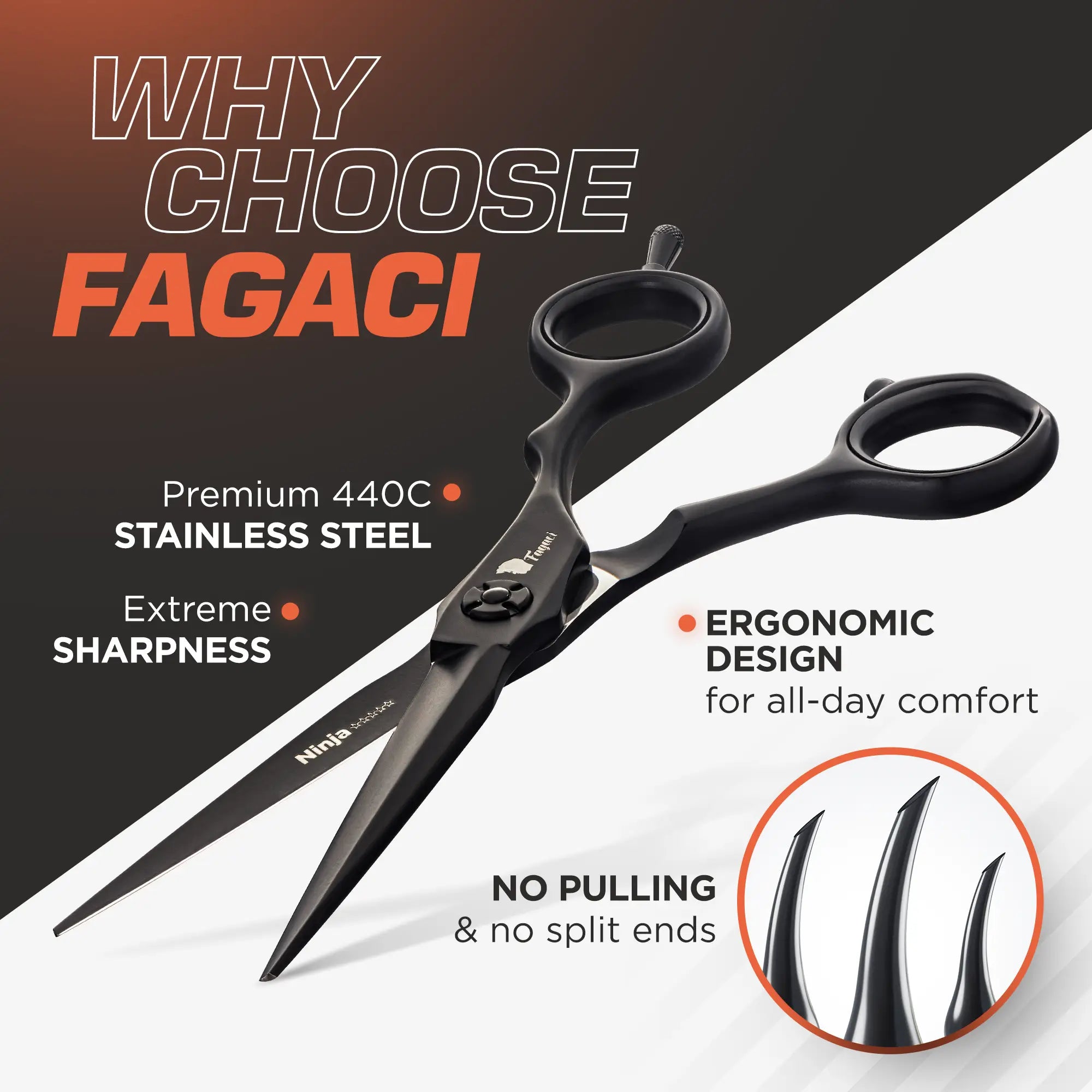 Ninja Kitchen Shears - Heavy Duty Stainless Steel Scissors for Cutting Meat, Poultry, Herbs & Vegetables - Perfect for Food Prep, Butchering & Cooking at Home
