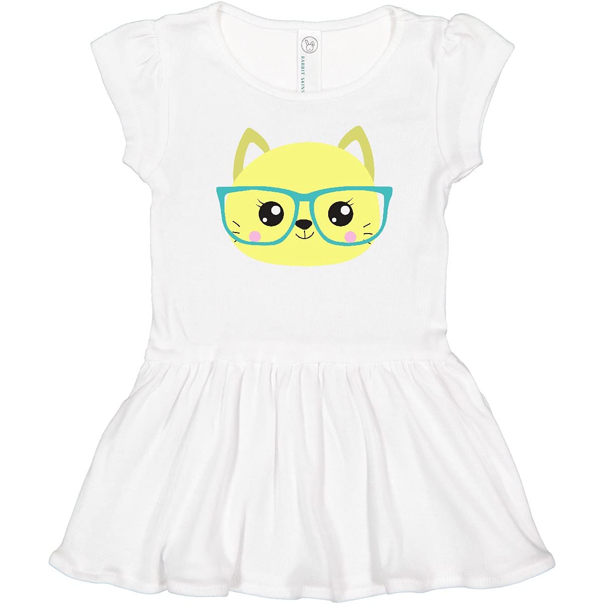 Hipster Cat Glasses Dress - Cute Kitten Toddler Outfit for Playdates & Parties