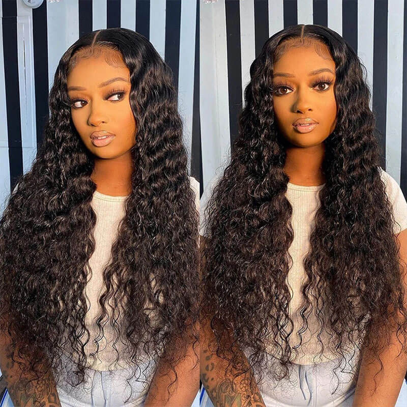 Eullair Deep Wave Glueless Human Hair Wig - 6x4 5x5 HD Lace Closure Wig - Pre Cut, Pre Plucked Hairline - 30s Quick Install - Perfect for Daily Wear, Parties & Special Occasions