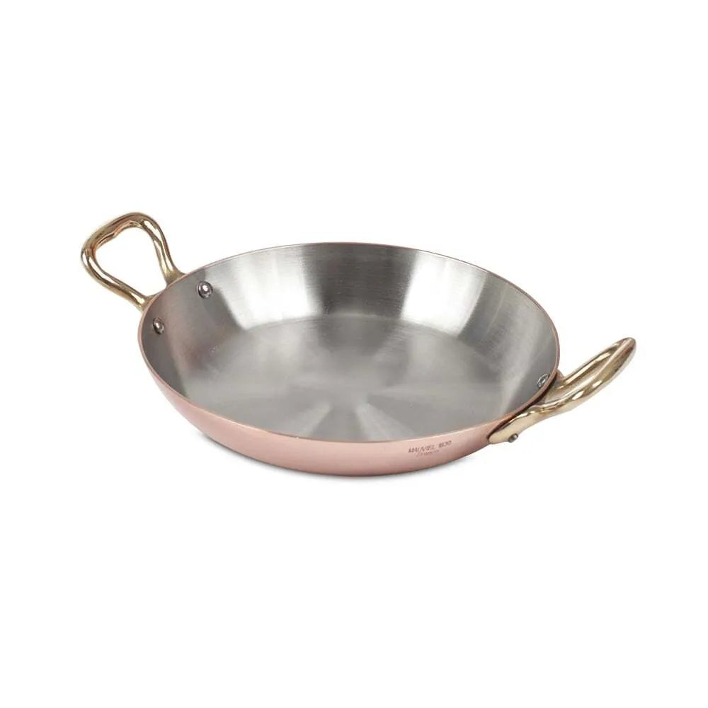 Premium Mauviel Copper Cooking Pan with Round Handles - Professional Chef-Grade Cookware for Sautéing, Frying & Gourmet Cooking