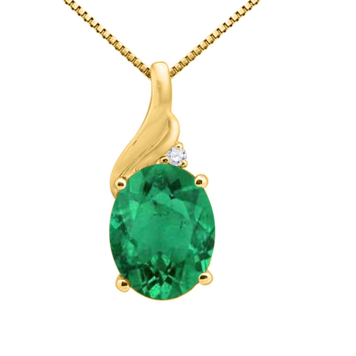 2.00 Carat Oval Lab-Created Sapphire & Diamond Engagement Pendant Necklace for Women - 10K Yellow Gold 4-Prong Setting | Perfect for Proposals, Anniversaries & Special Occasions