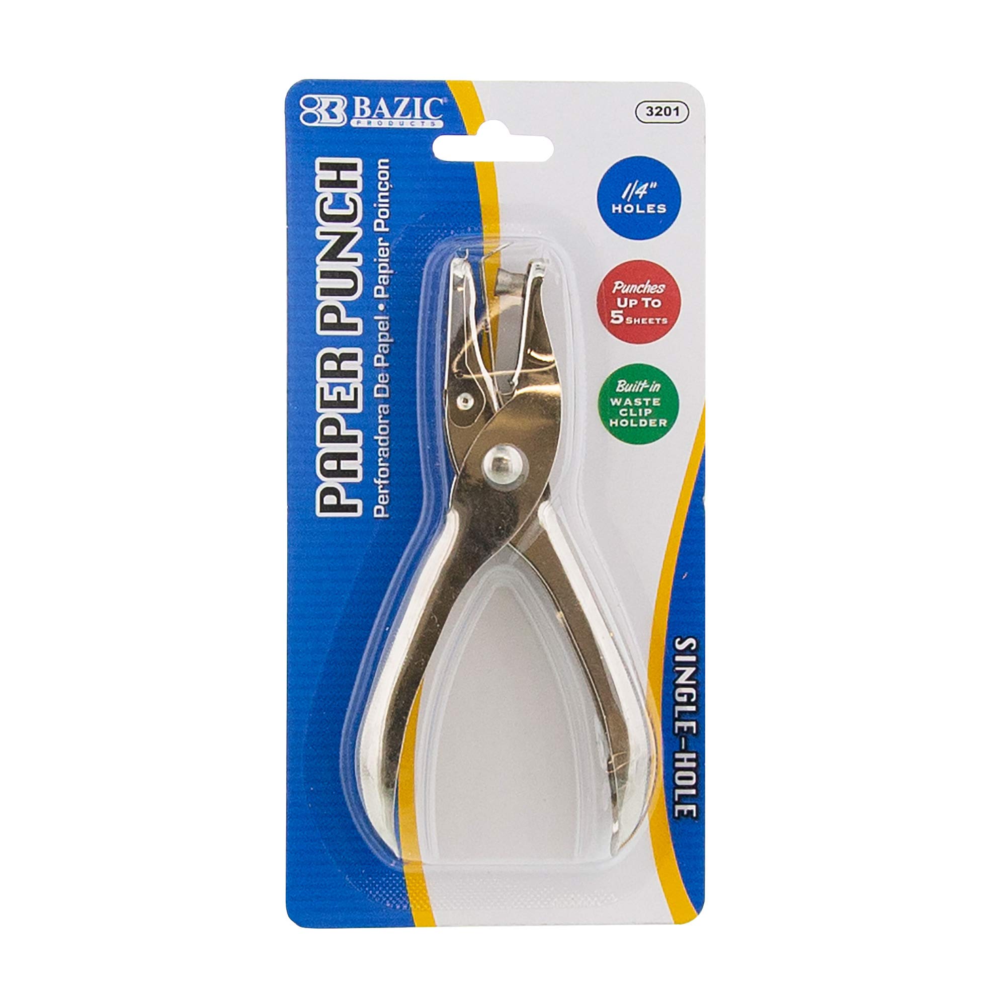 BAZIC 3-Hole Punch 1/4