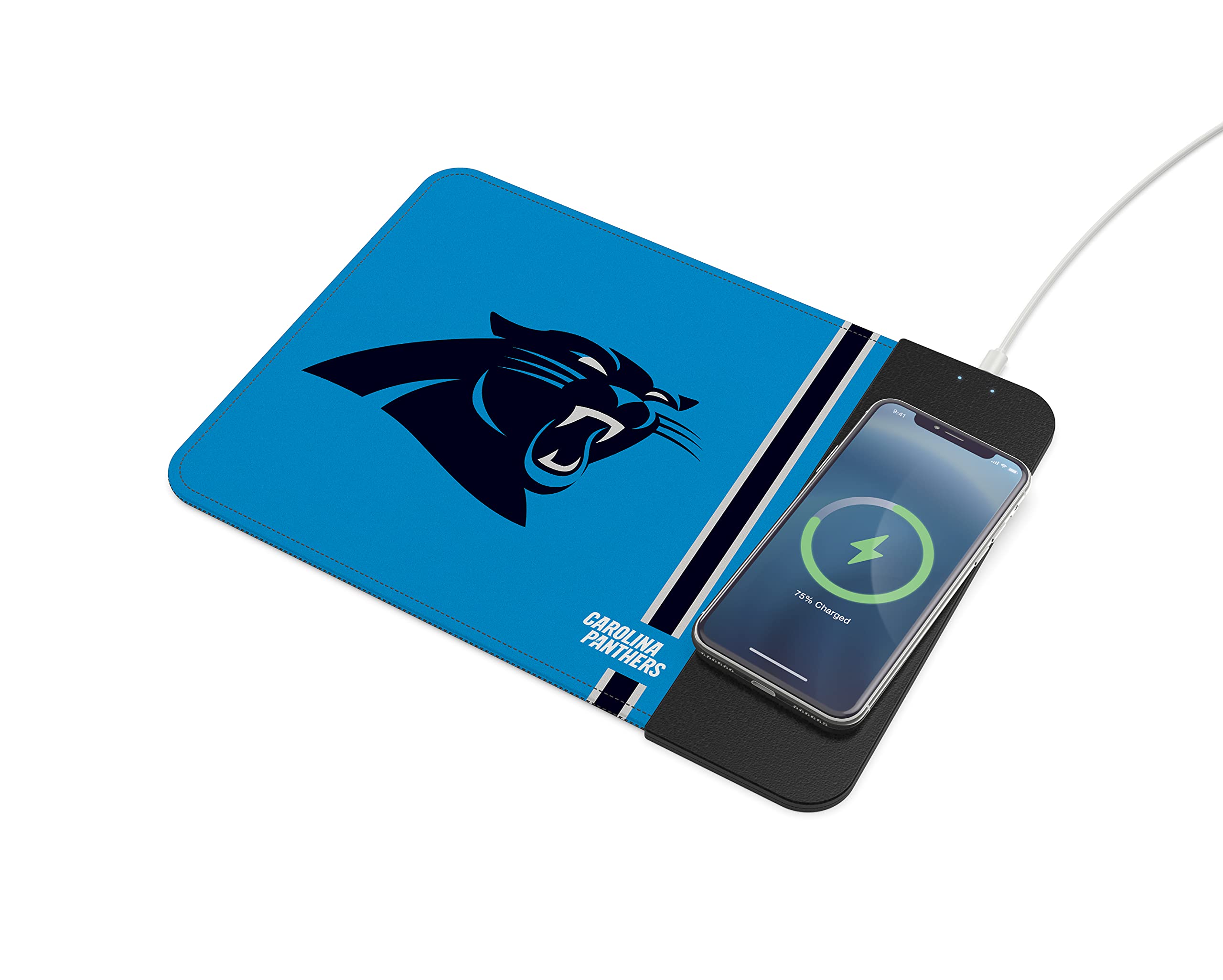 SOAR NFL Team Logo Wireless Charging Mouse Pad - Fast Qi Charging Mousepad for Desk, Compatible with iPhone & Android - Perfect for Office, Gaming & Home Workspace