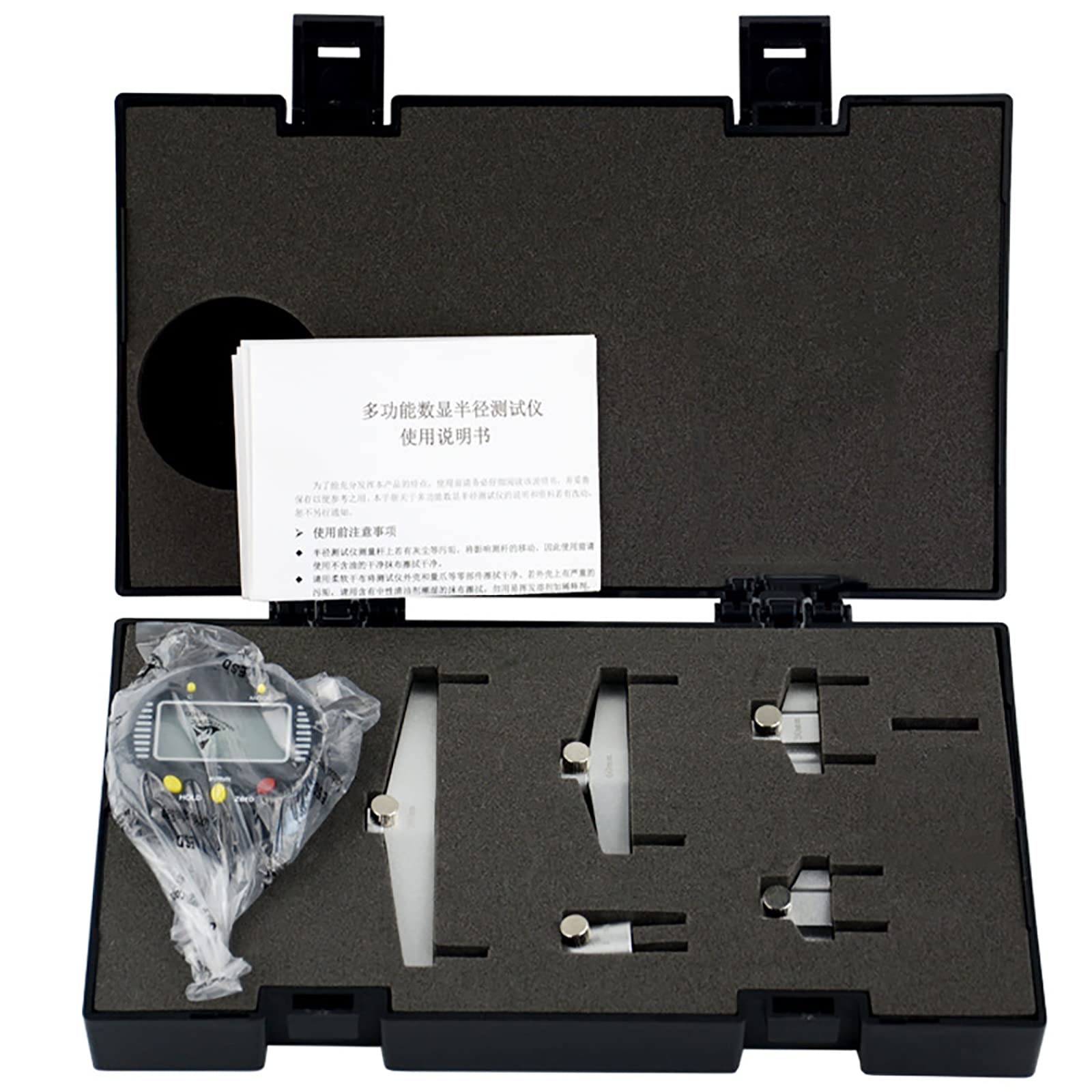 High Precision Digital Radius Gauge - Electronic Radius Indicator Tool for Measuring 0.2