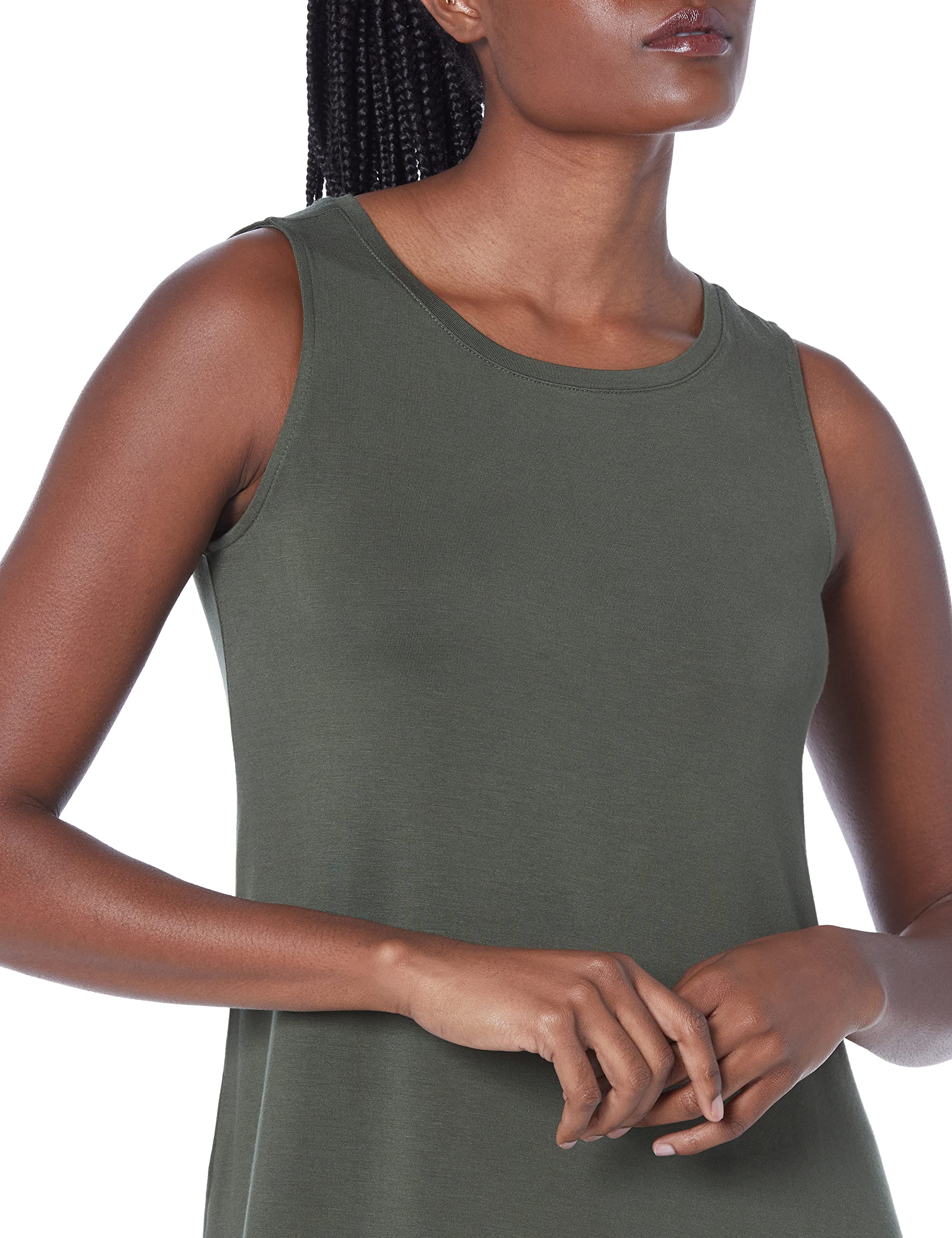 Amazon Essentials Women's Swing Tank Top - Plus Size Comfortable Casual V-Neck Tunic Blouse for Everyday Wear, Work & Summer Outfits